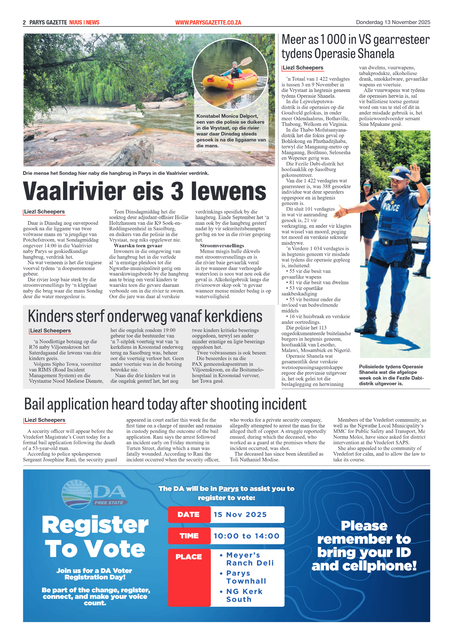 PARYS GAZETTE 13 November 2025 page 2