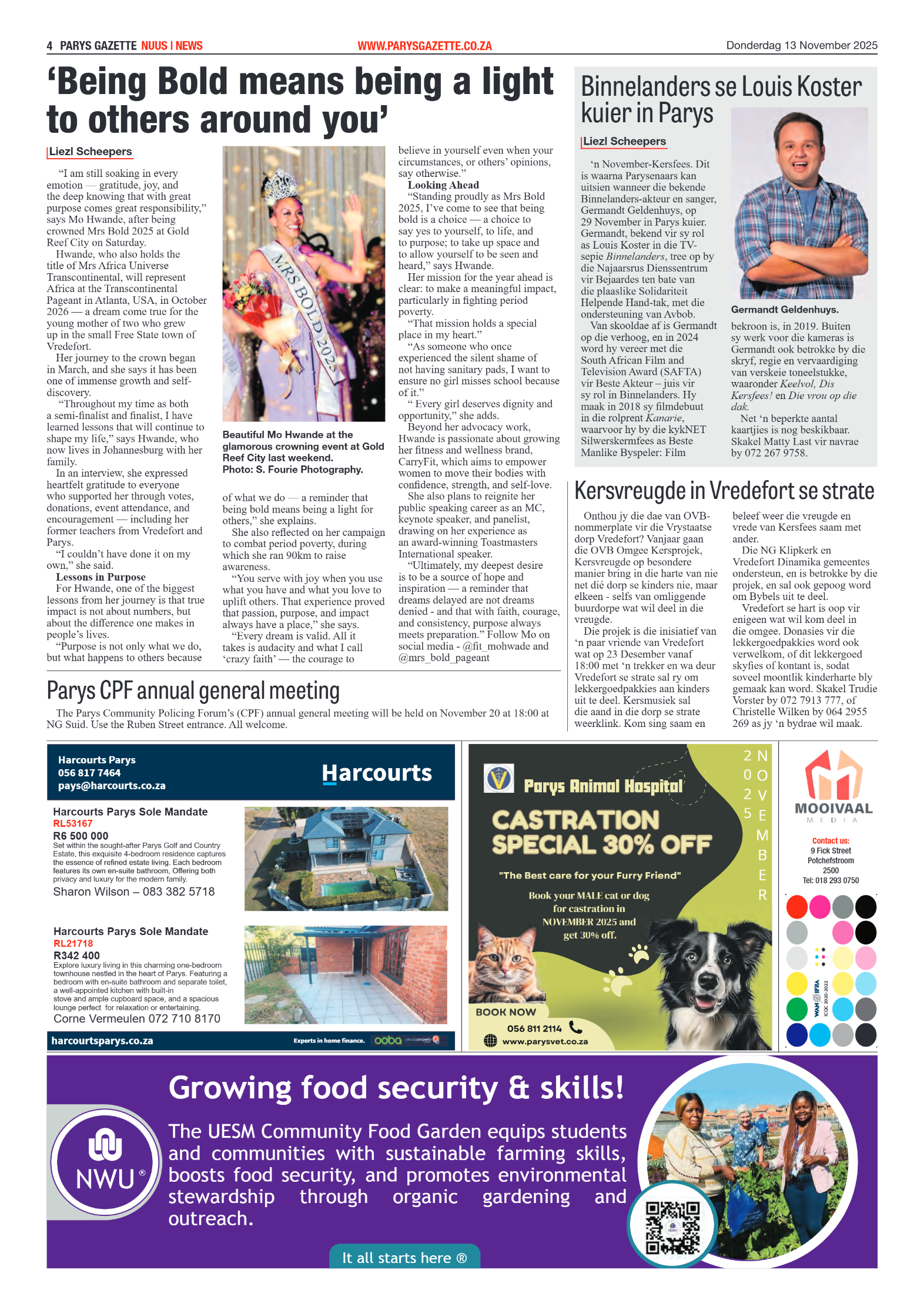 PARYS GAZETTE 13 November 2025 page 4