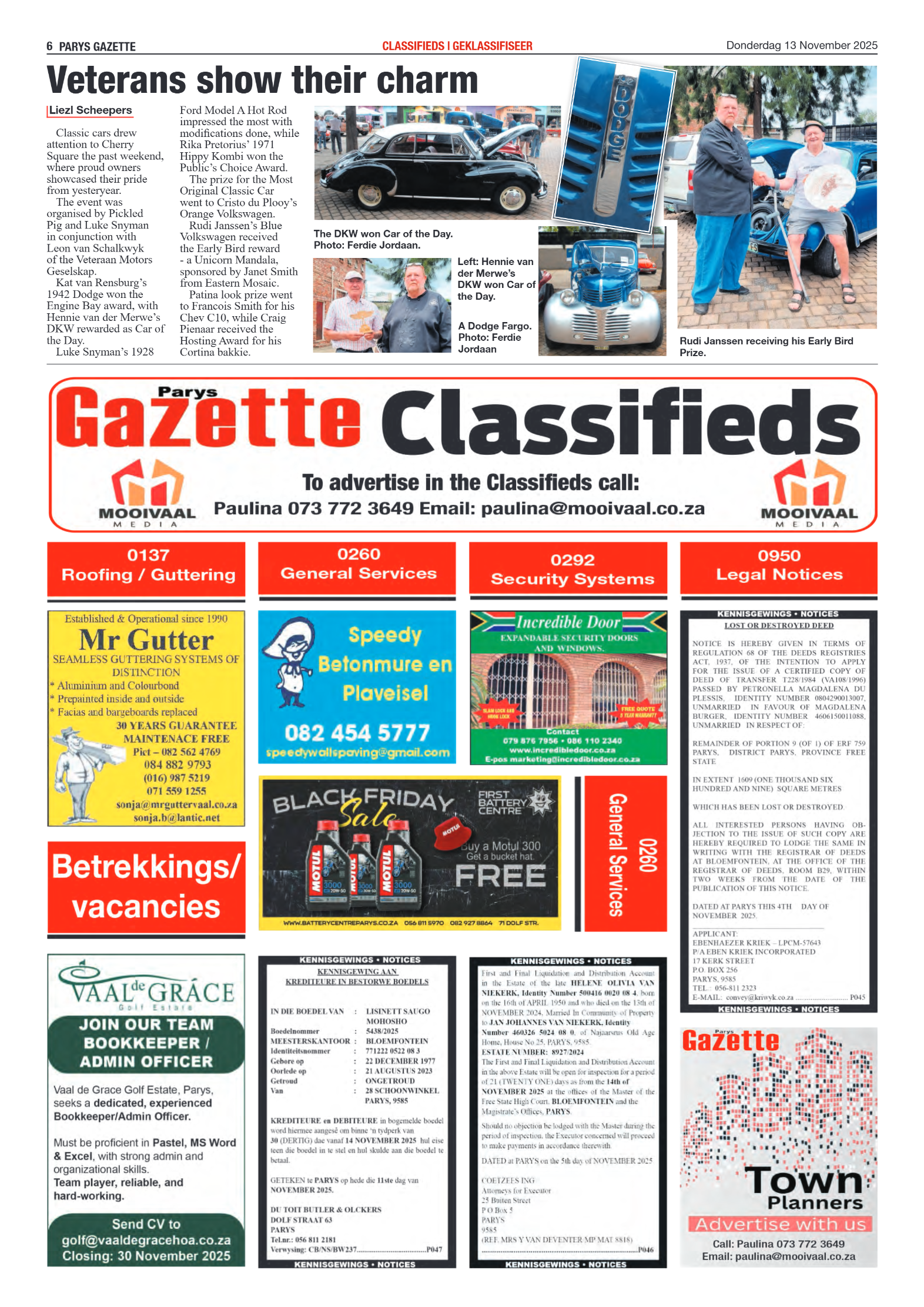PARYS GAZETTE 13 November 2025 page 6