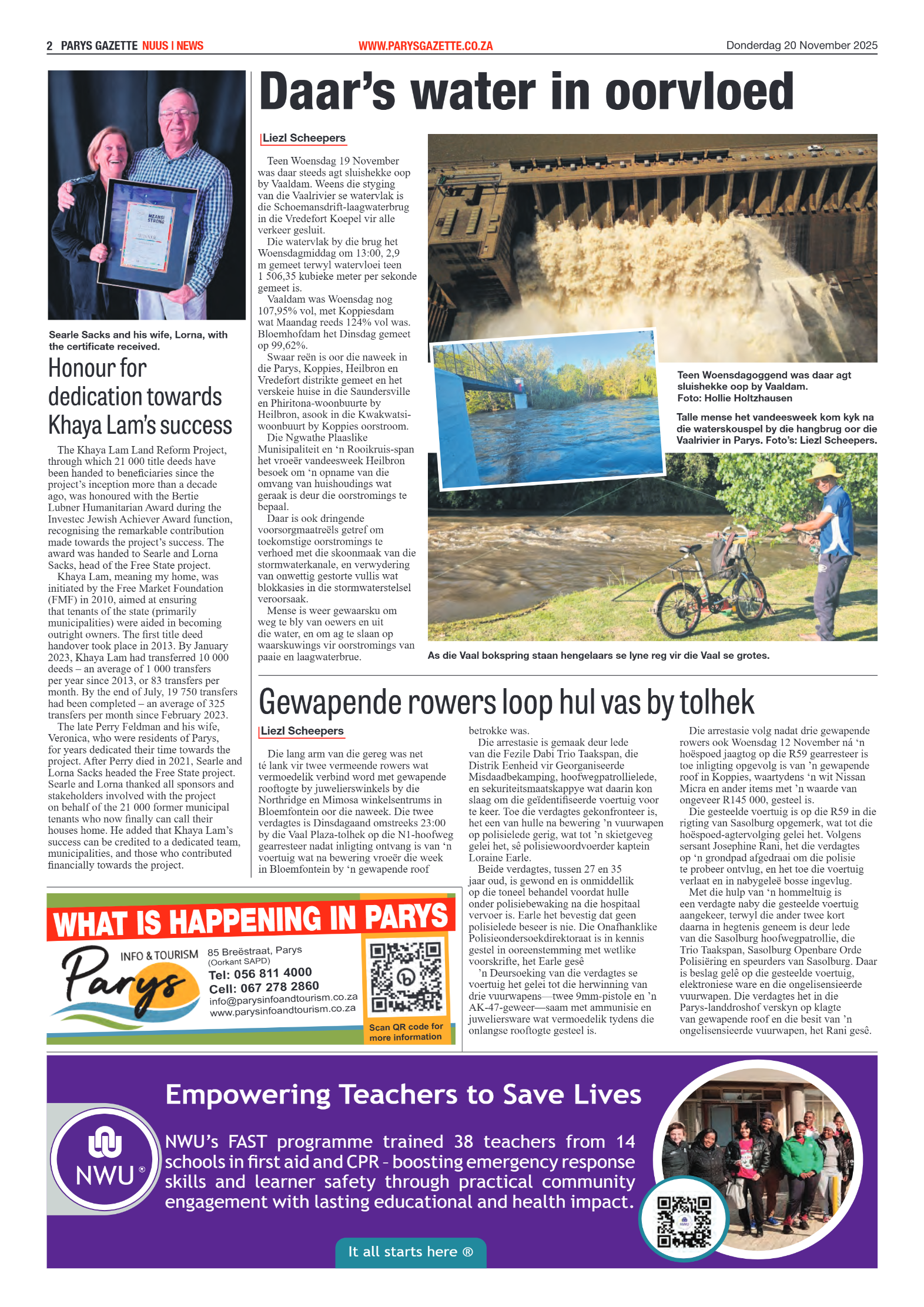 PARYS GAZETTE 20 November 2025 page 2