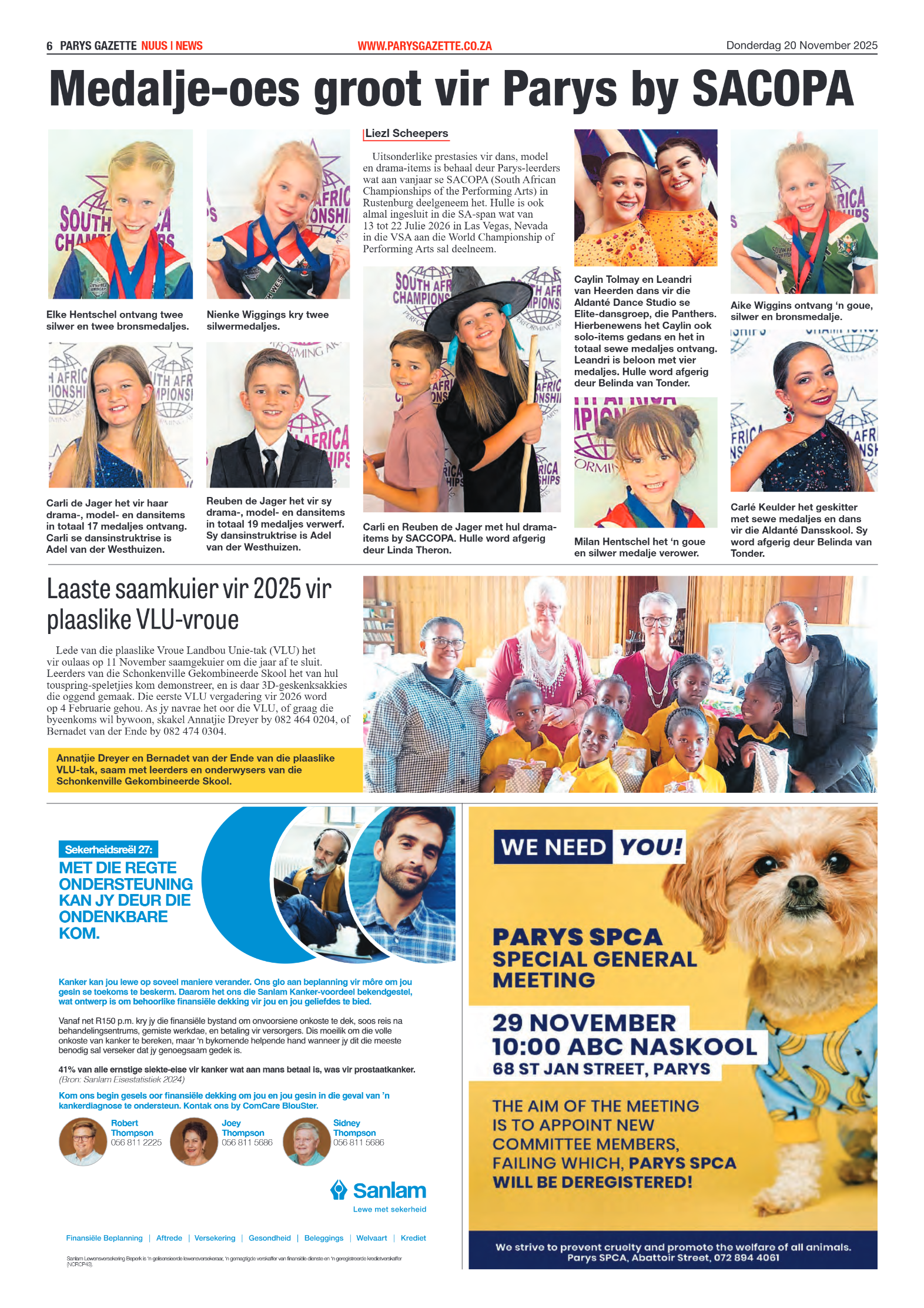 PARYS GAZETTE 20 November 2025 page 6