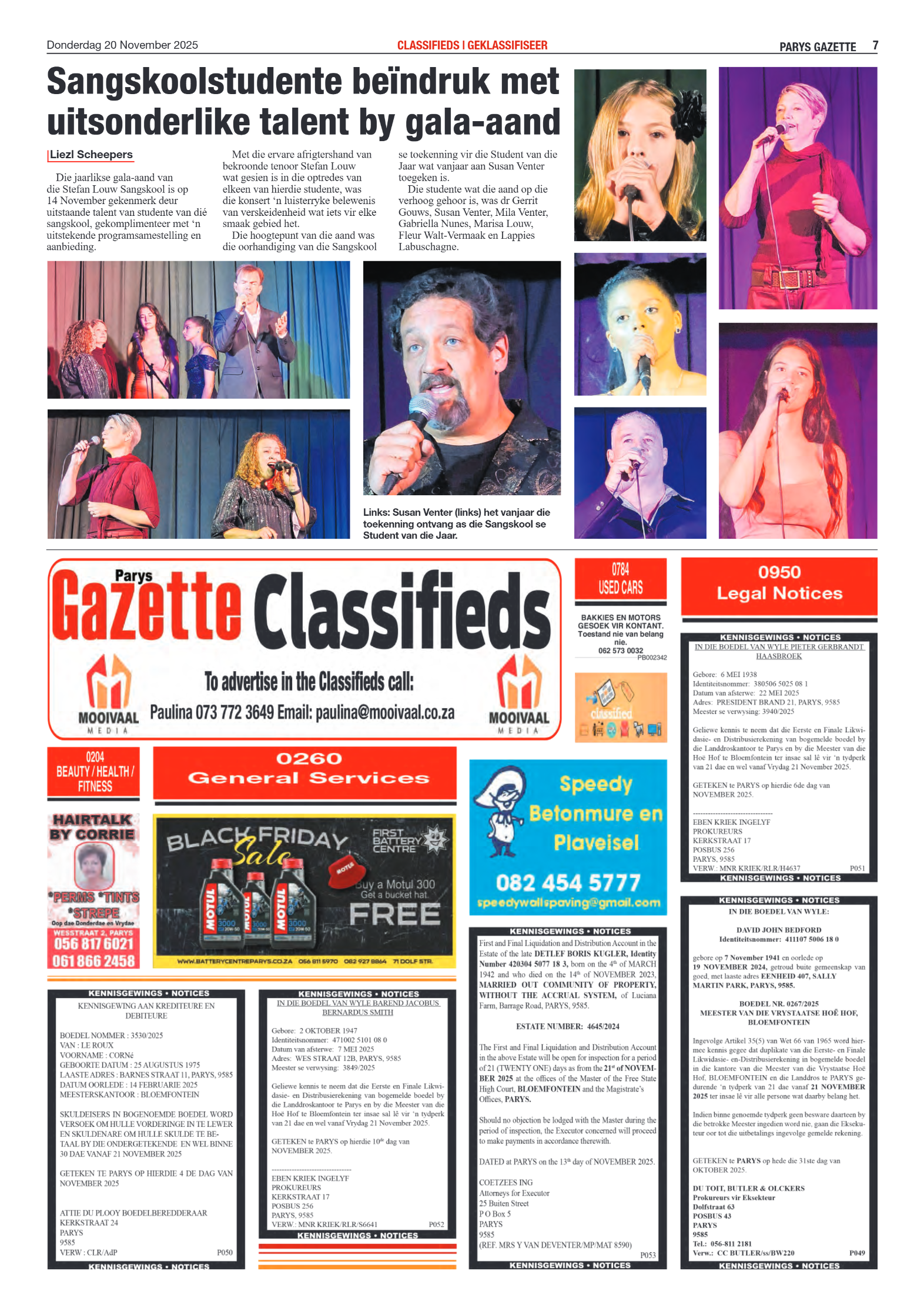 PARYS GAZETTE 20 November 2025 page 7