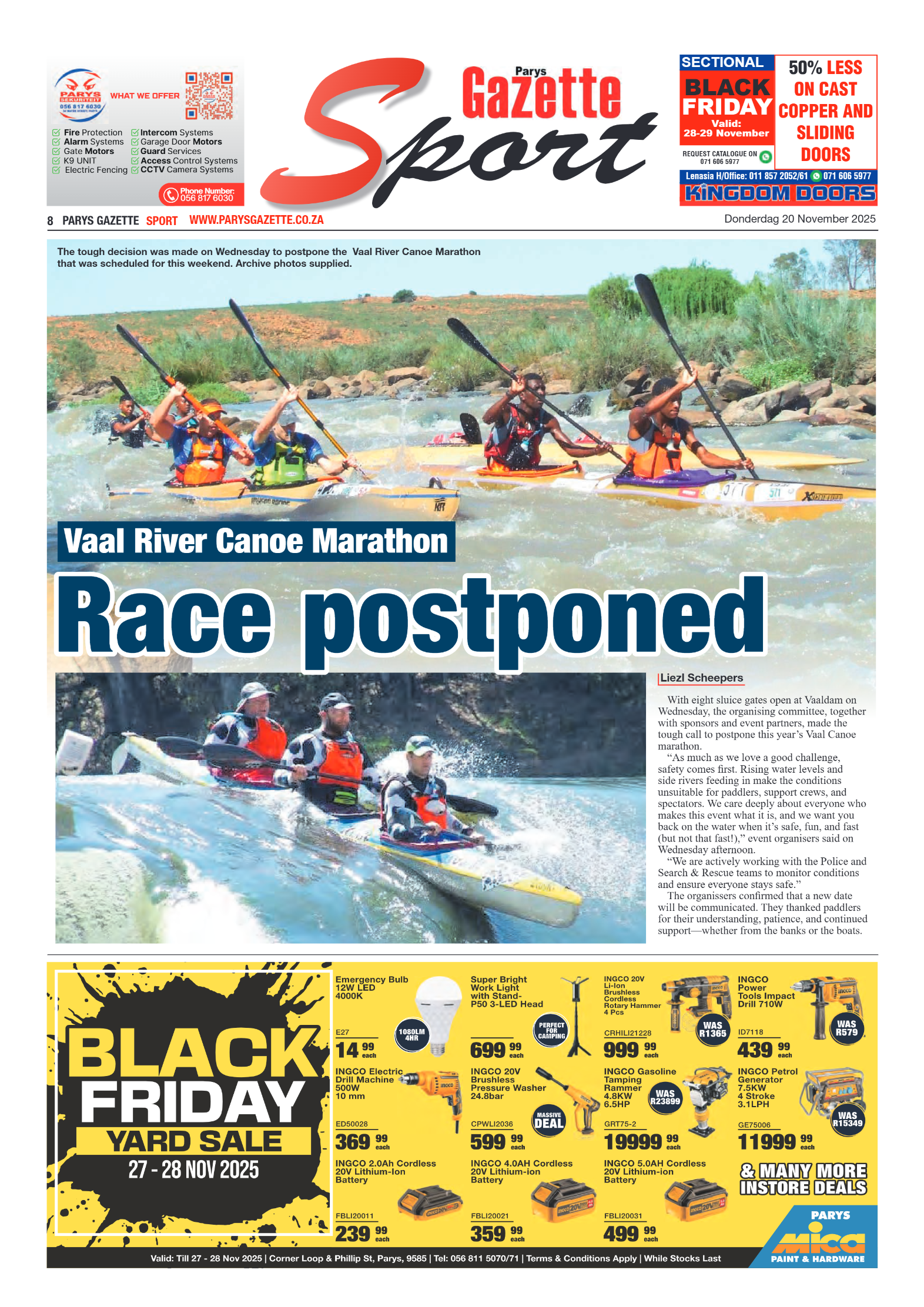 PARYS GAZETTE 20 November 2025 page 8