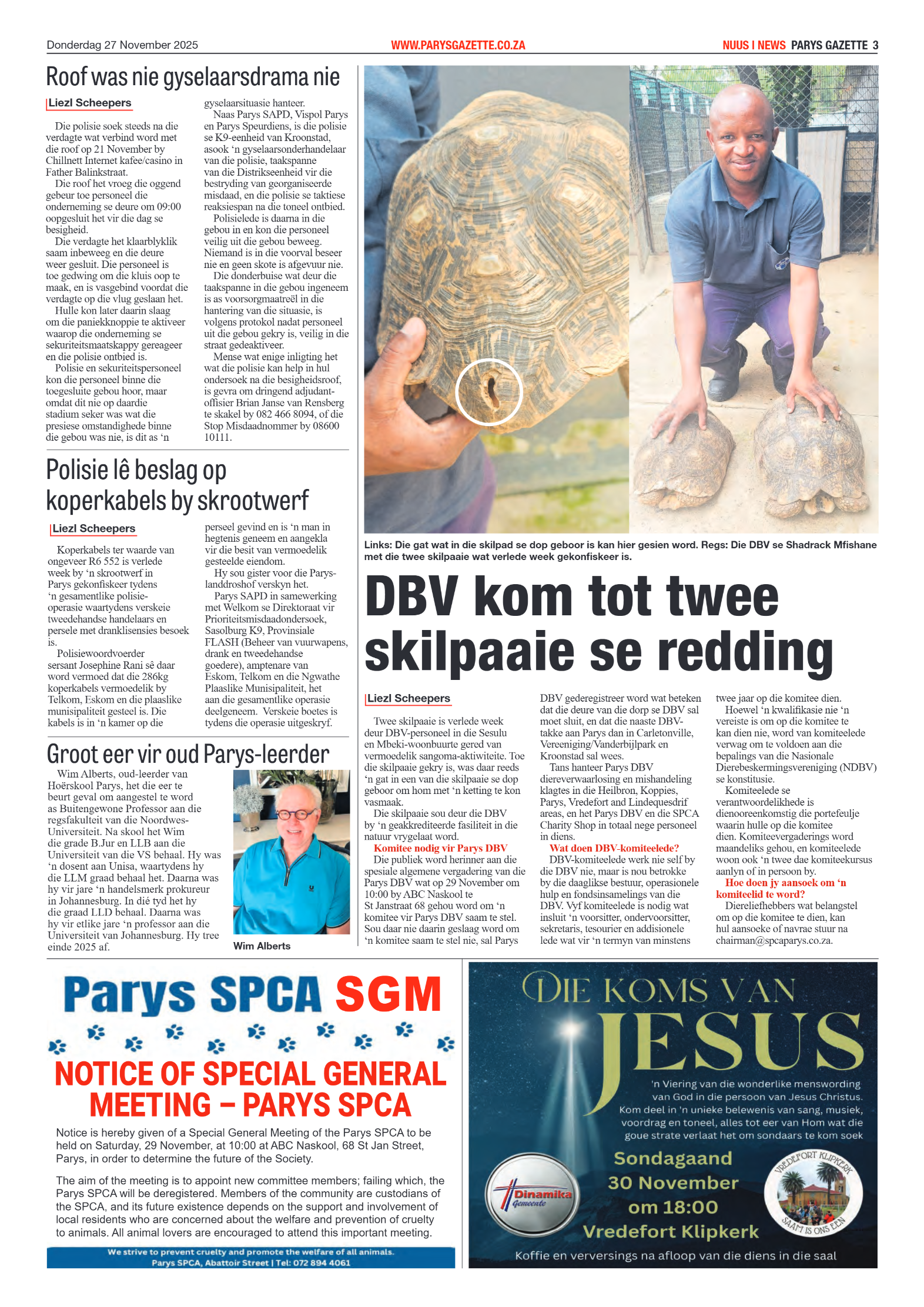 PARYS GAZETTE 27 November 2025 page 3
