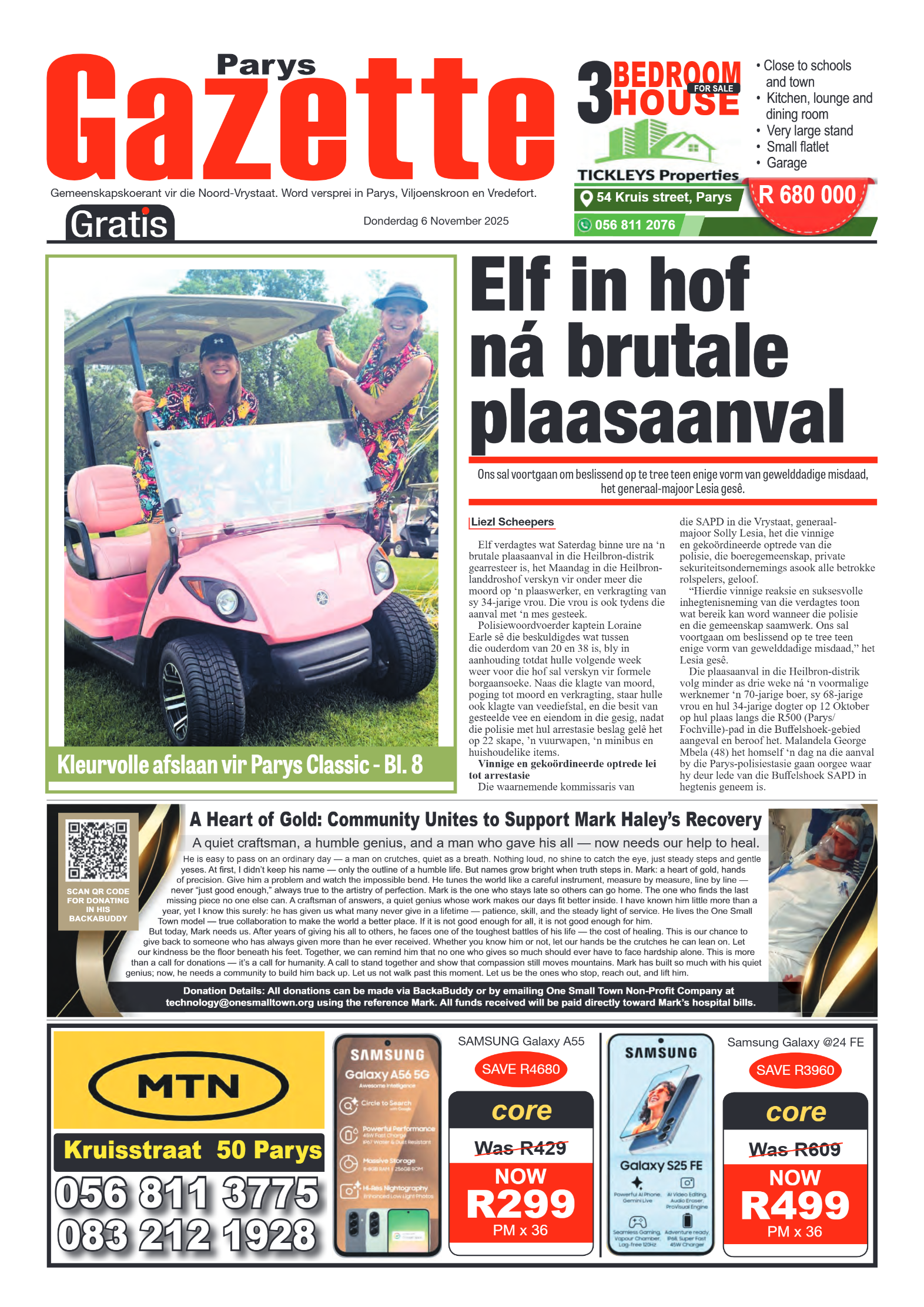 PARYS GAZETTE 6 November 2025 page 1