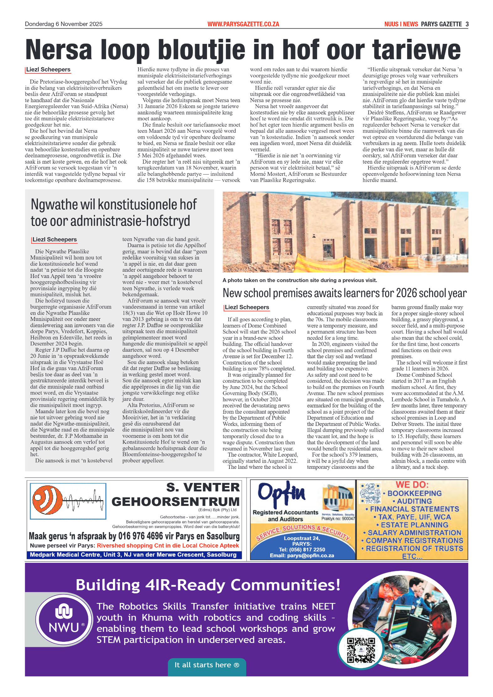 PARYS GAZETTE 6 November 2025 page 3