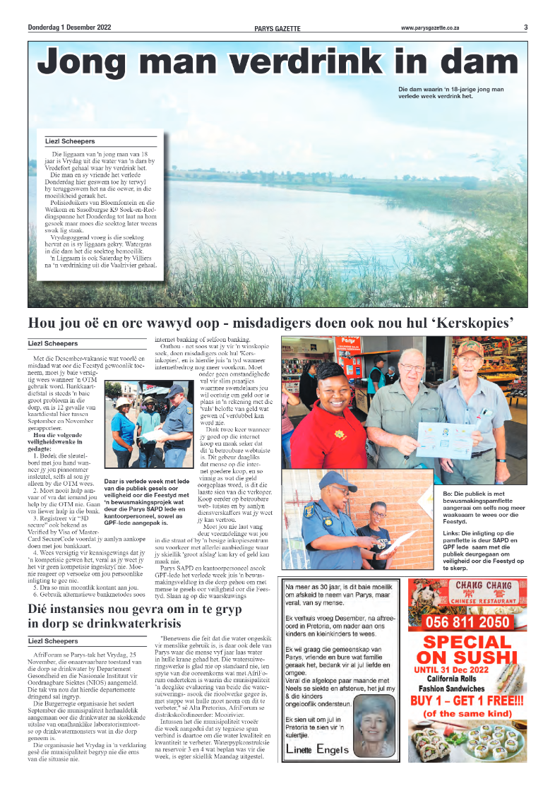 Parys Gazette 1 December page 3