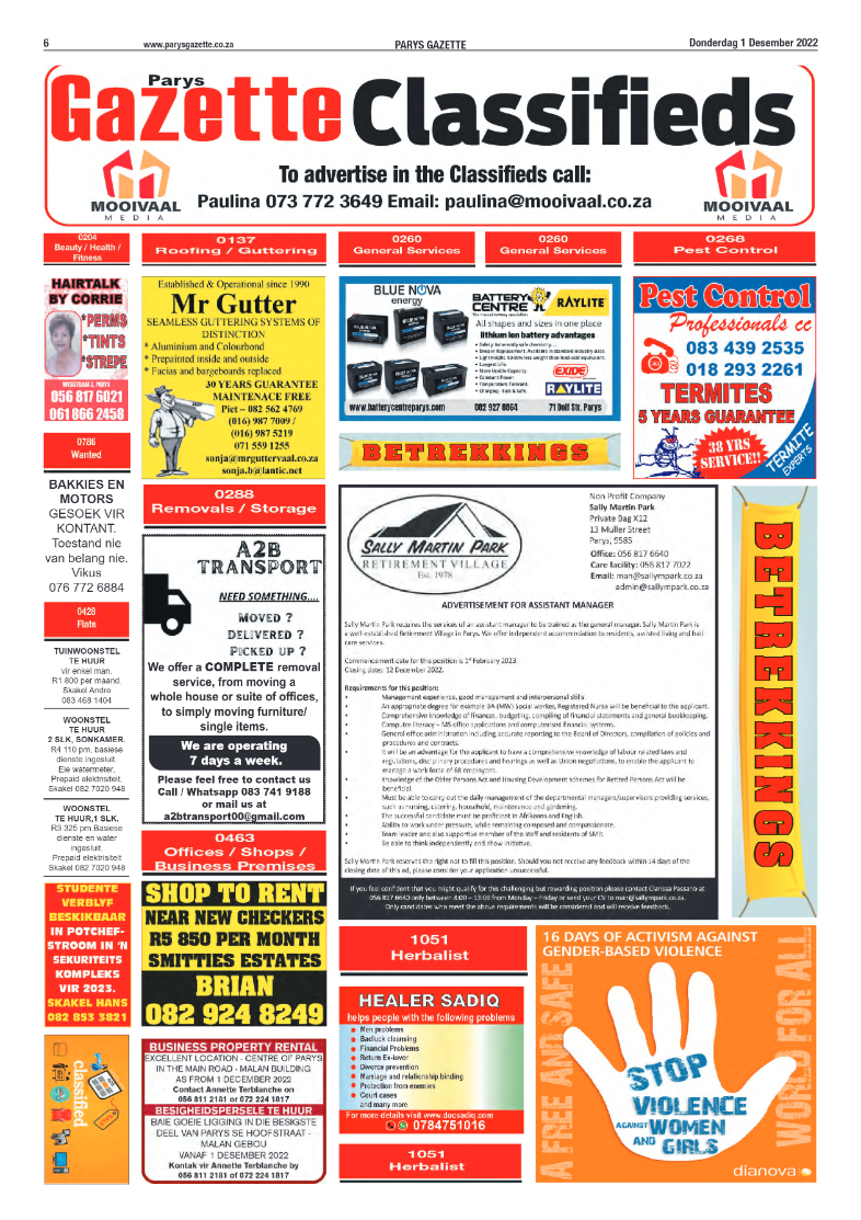 Parys Gazette 1 December page 6