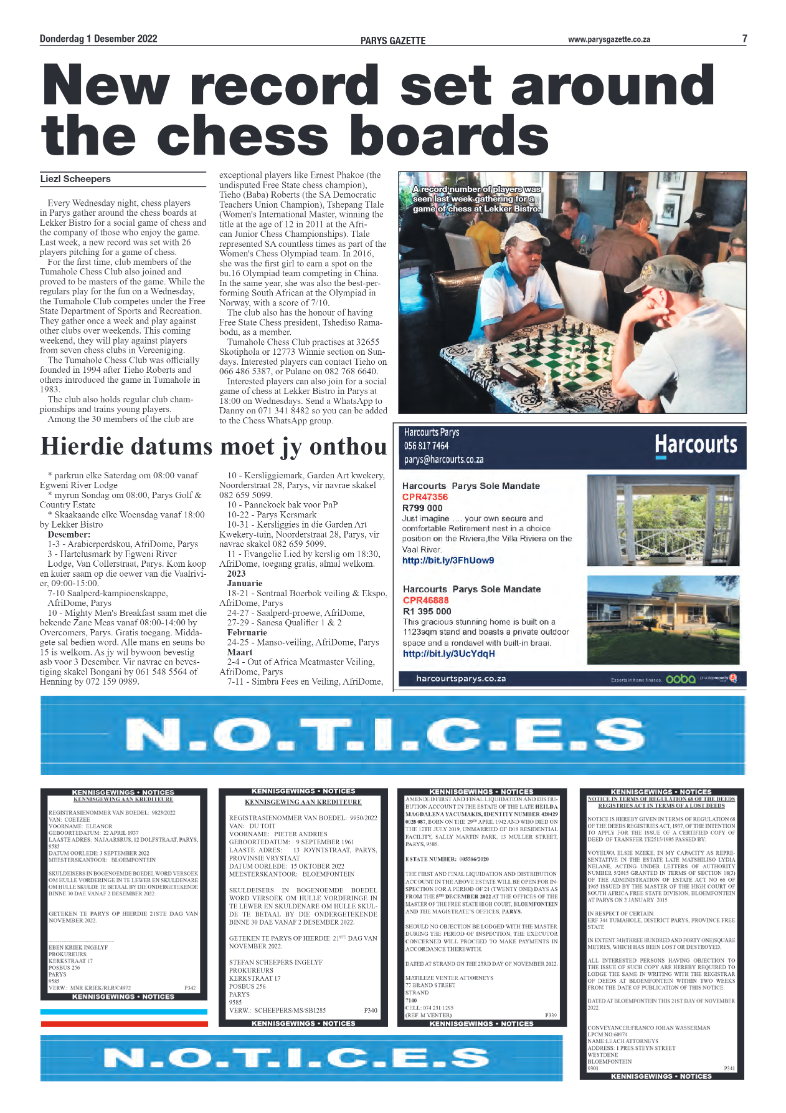 Parys Gazette 1 December page 7
