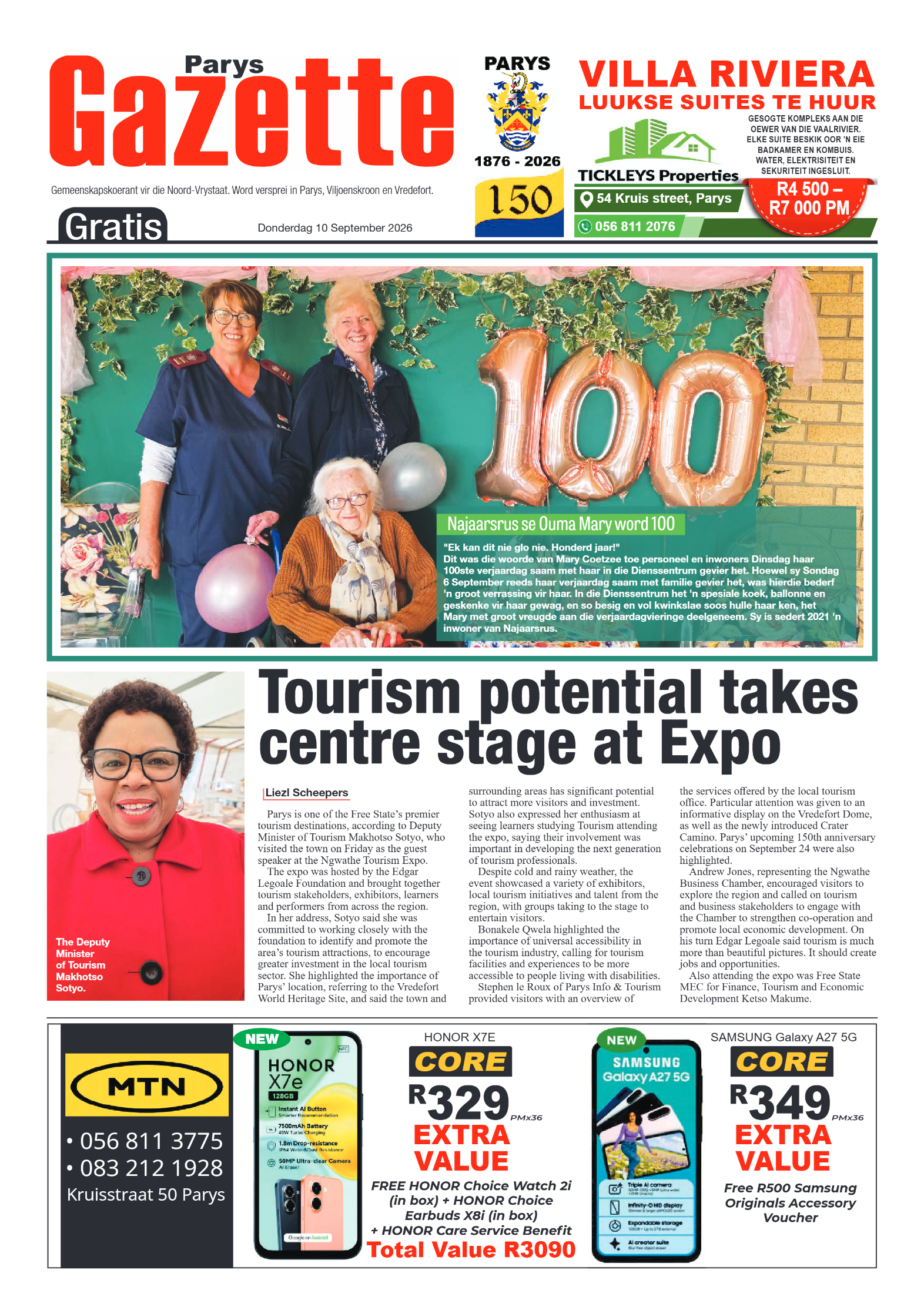 Parys Gazette – 10 September 2026 page 1