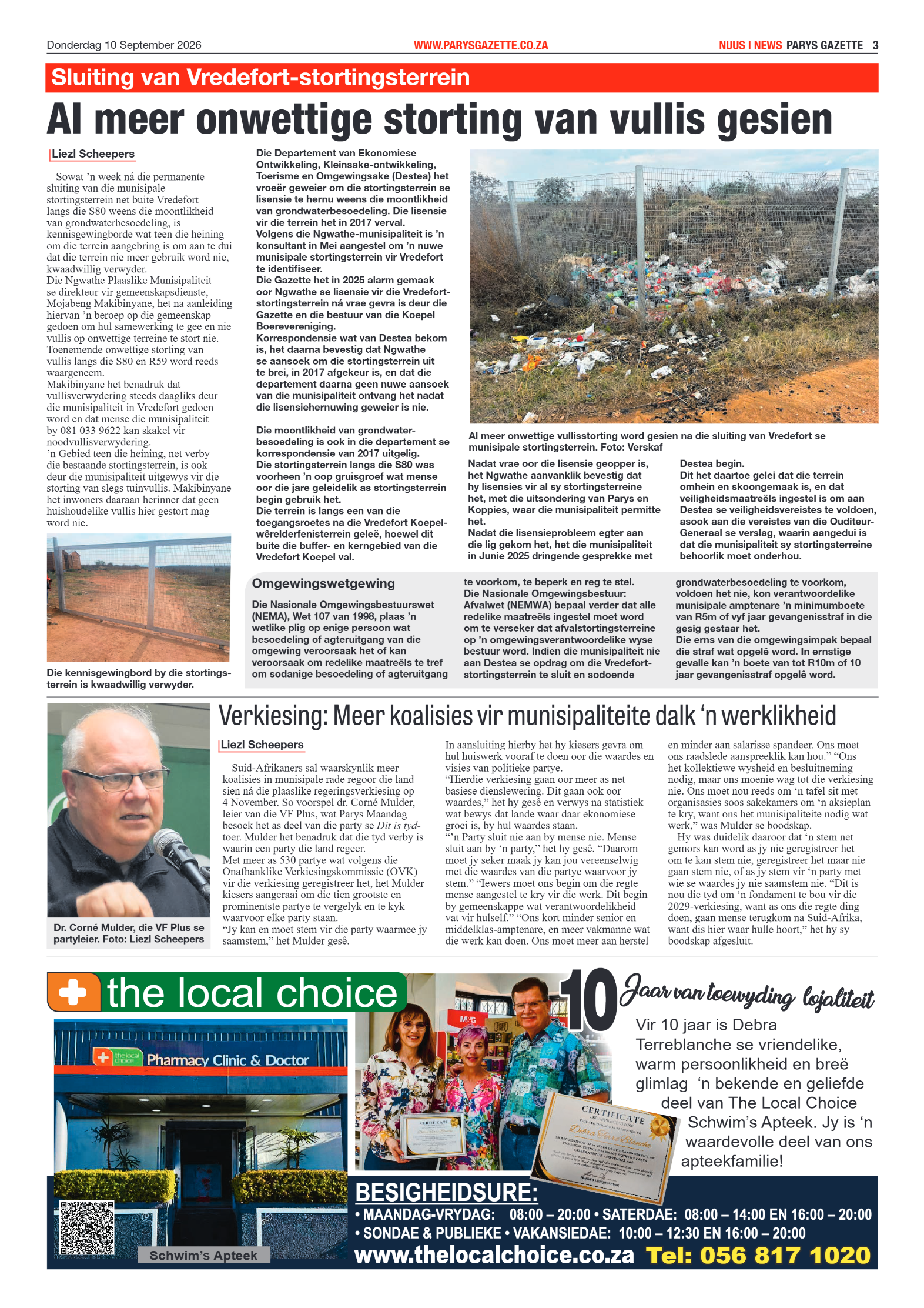 Parys Gazette – 10 September 2026 page 3