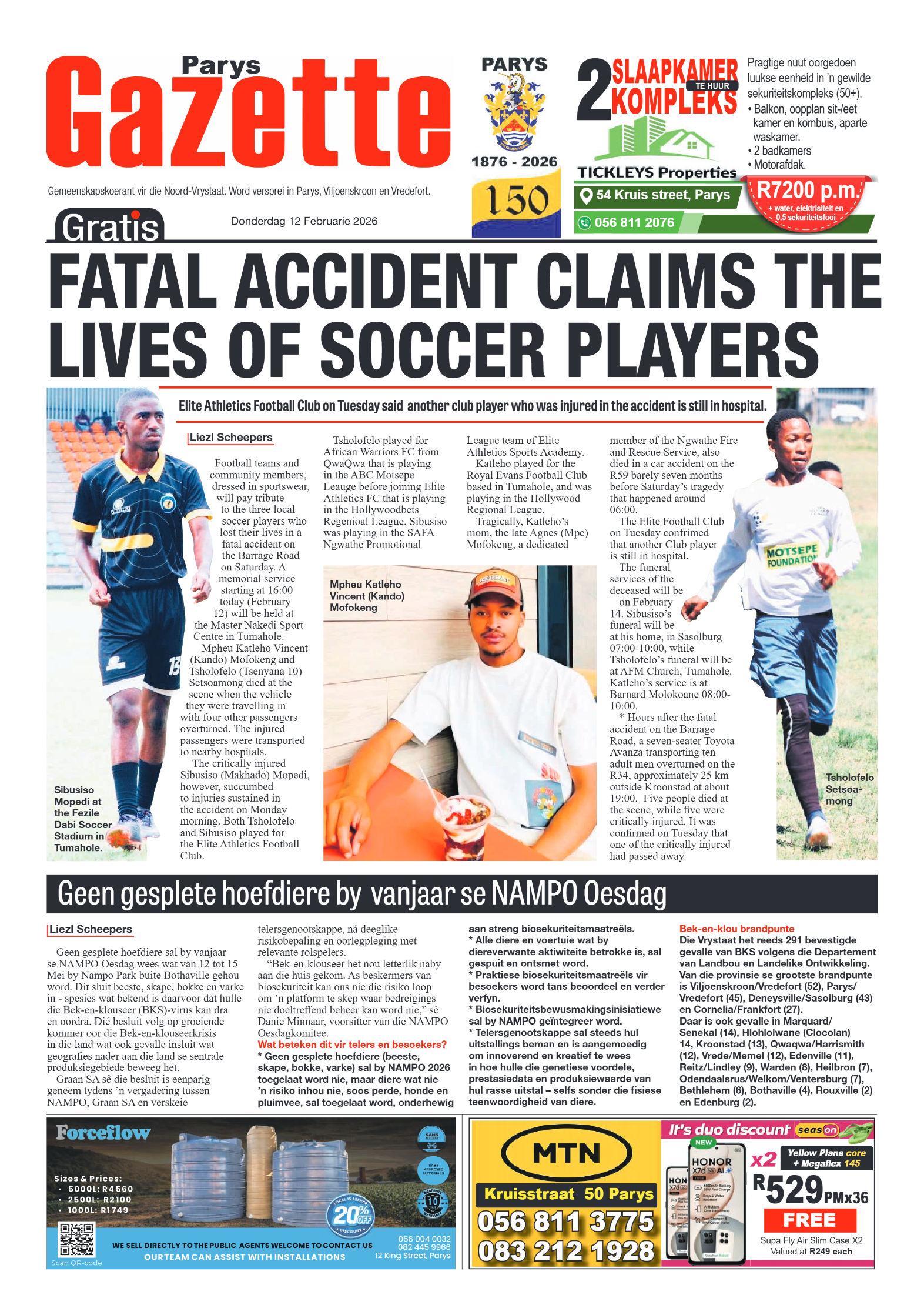 Parys Gazette 12 Februarie 2026 page 1