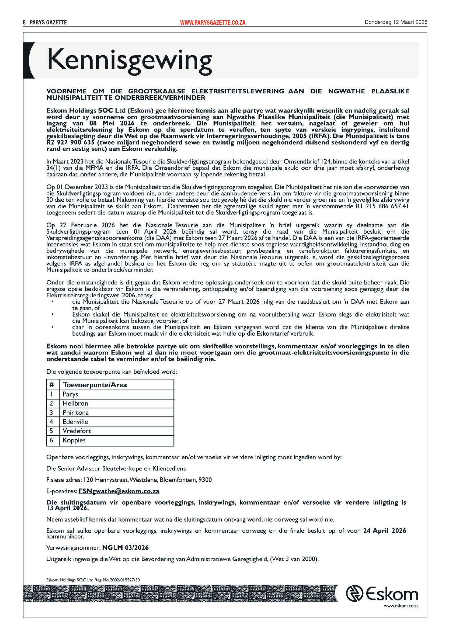 Parys Gazette – 12 Maart 2026 page 8