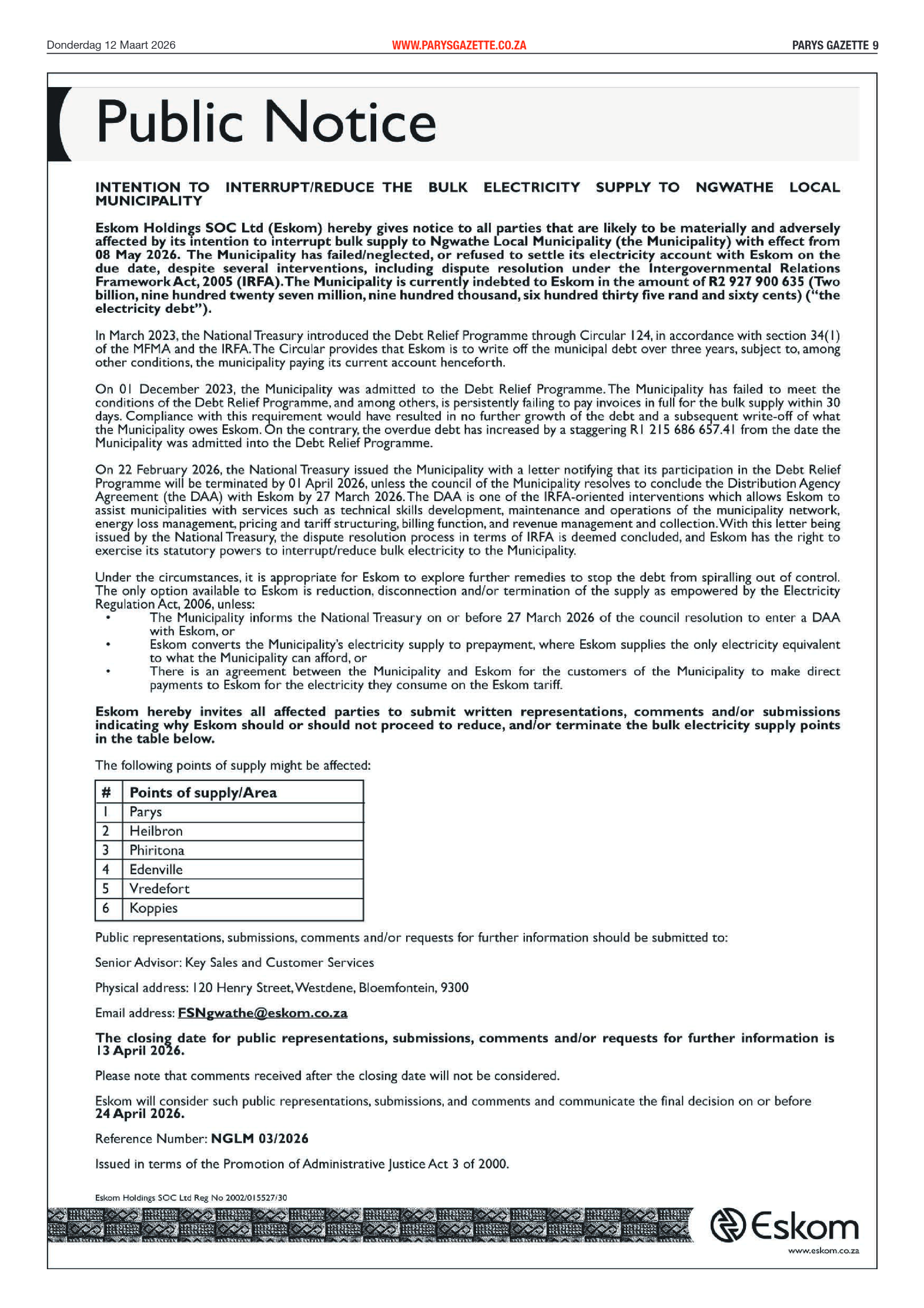 Parys Gazette – 12 Maart 2026 page 9