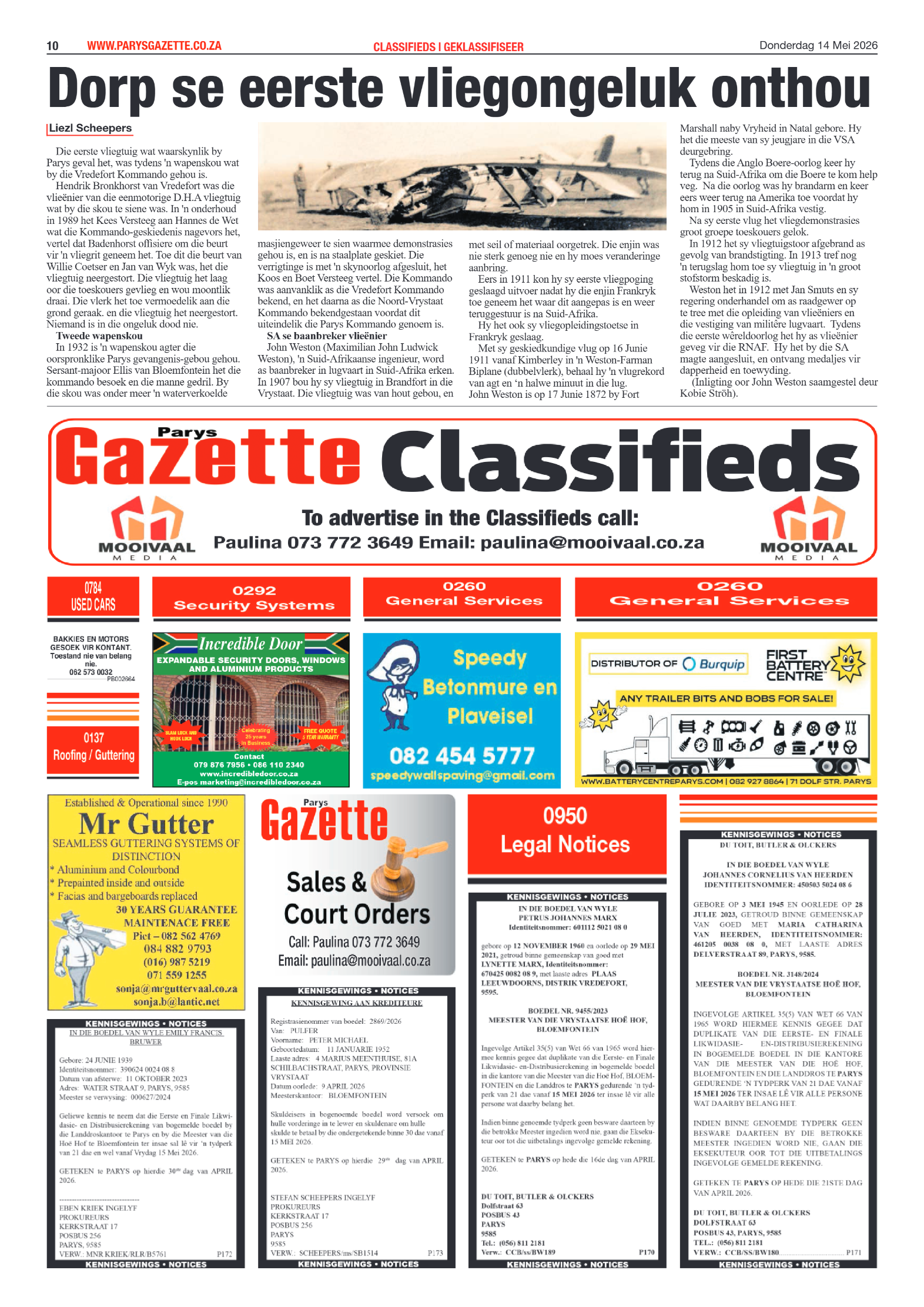 Parys Gazette – 14 May 2026 page 10
