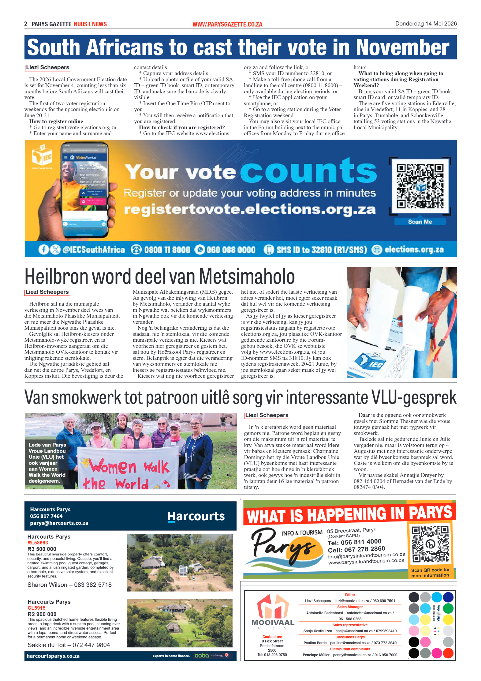 Parys Gazette – 14 May 2026 page 2