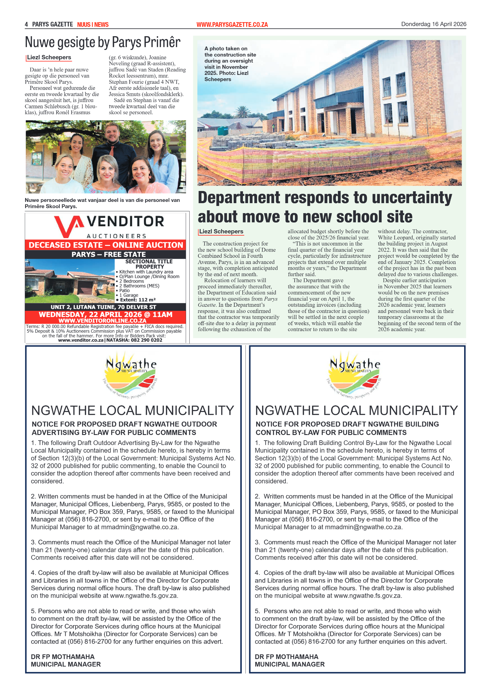 Parys Gazette – 16 April 2026 page 4