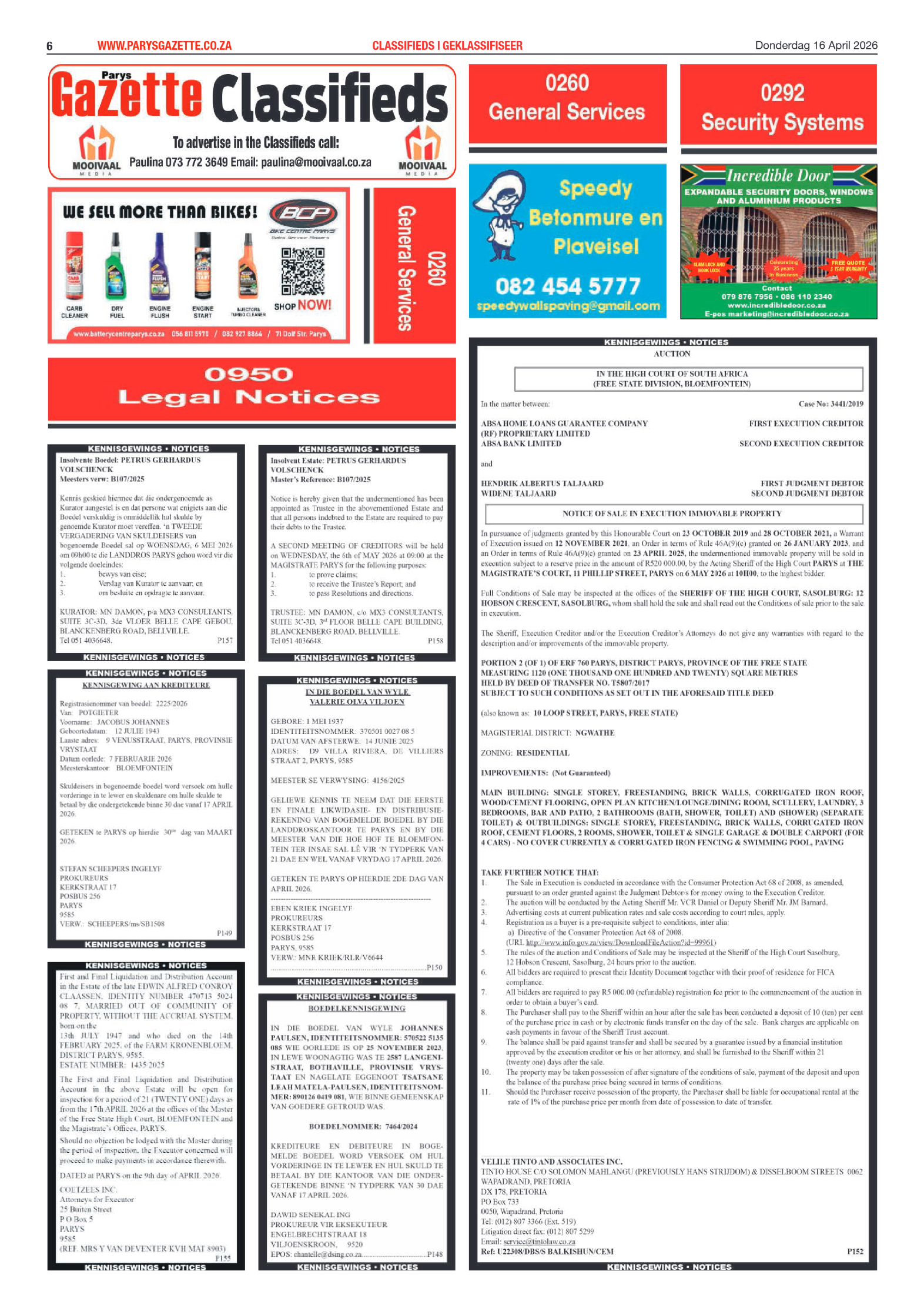 Parys Gazette – 16 April 2026 page 6