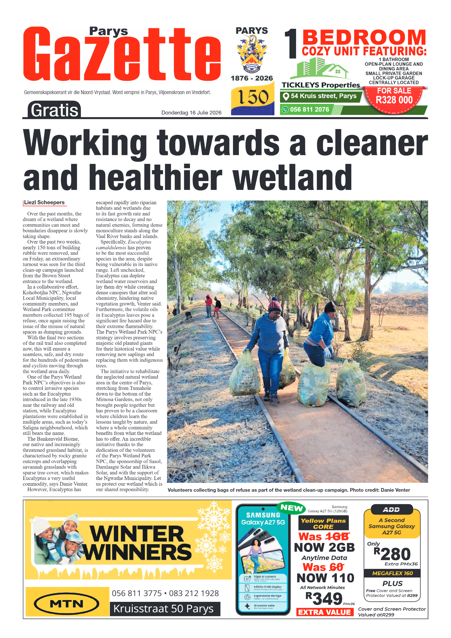 Parys Gazette – 16 Julie 2026 page 1