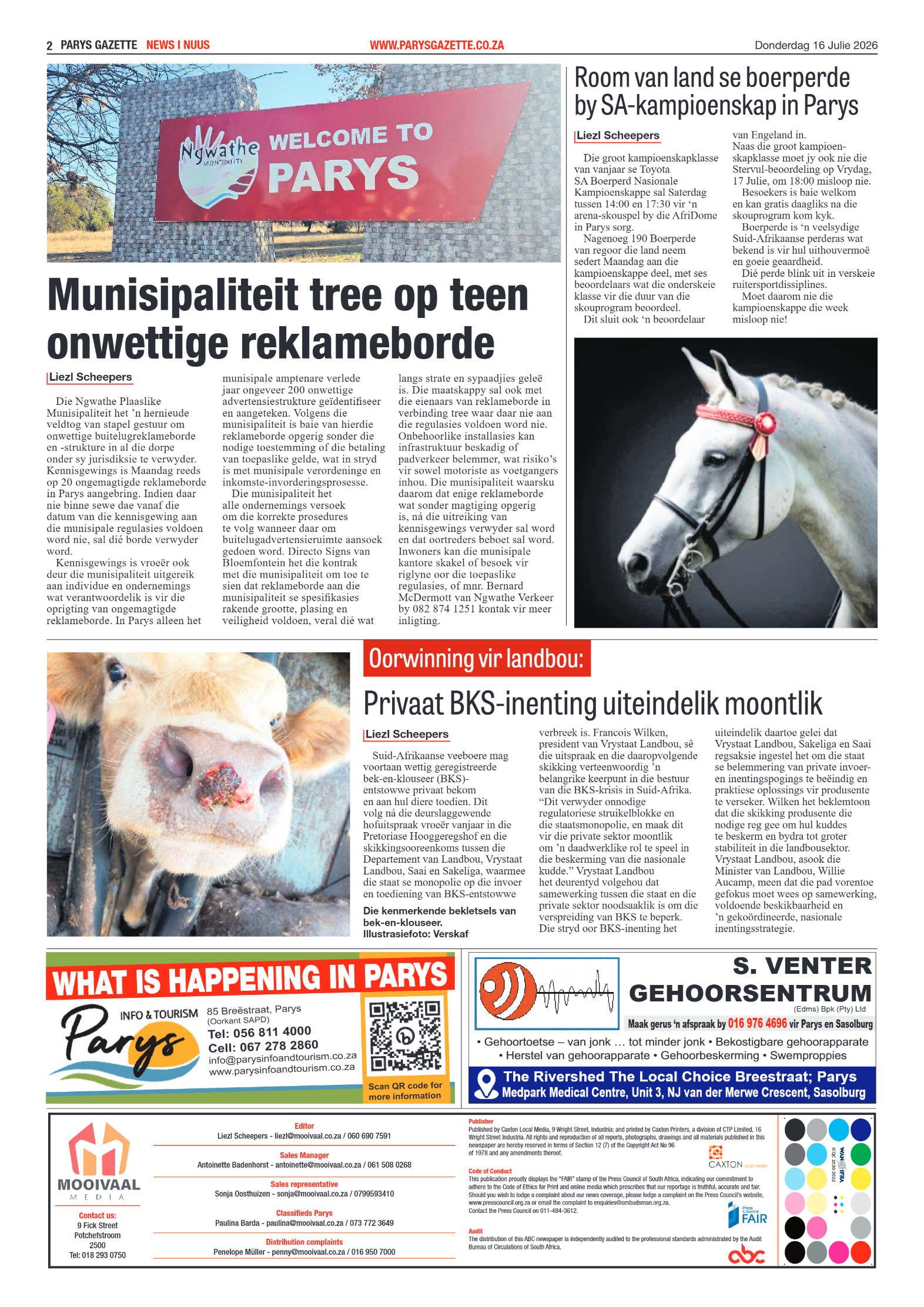 Parys Gazette – 16 Julie 2026 page 2
