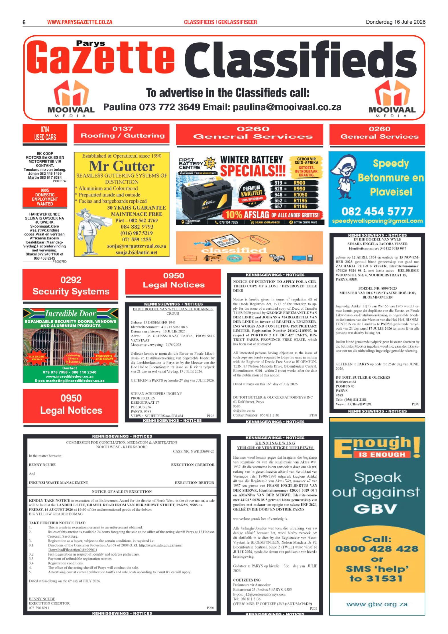Parys Gazette – 16 Julie 2026 page 6