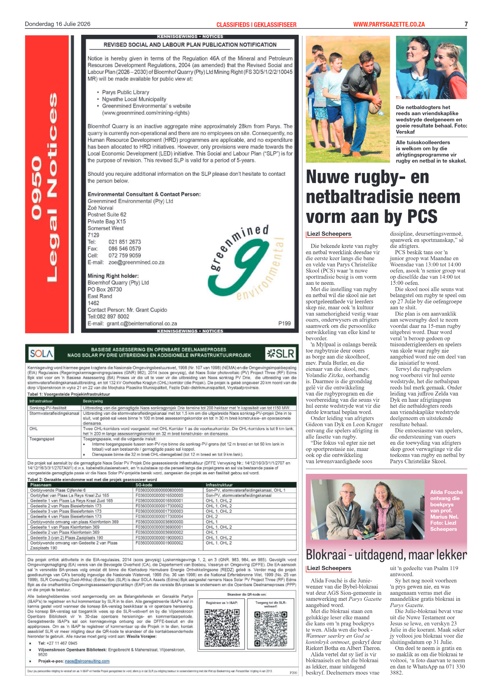 Parys Gazette – 16 Julie 2026 page 7