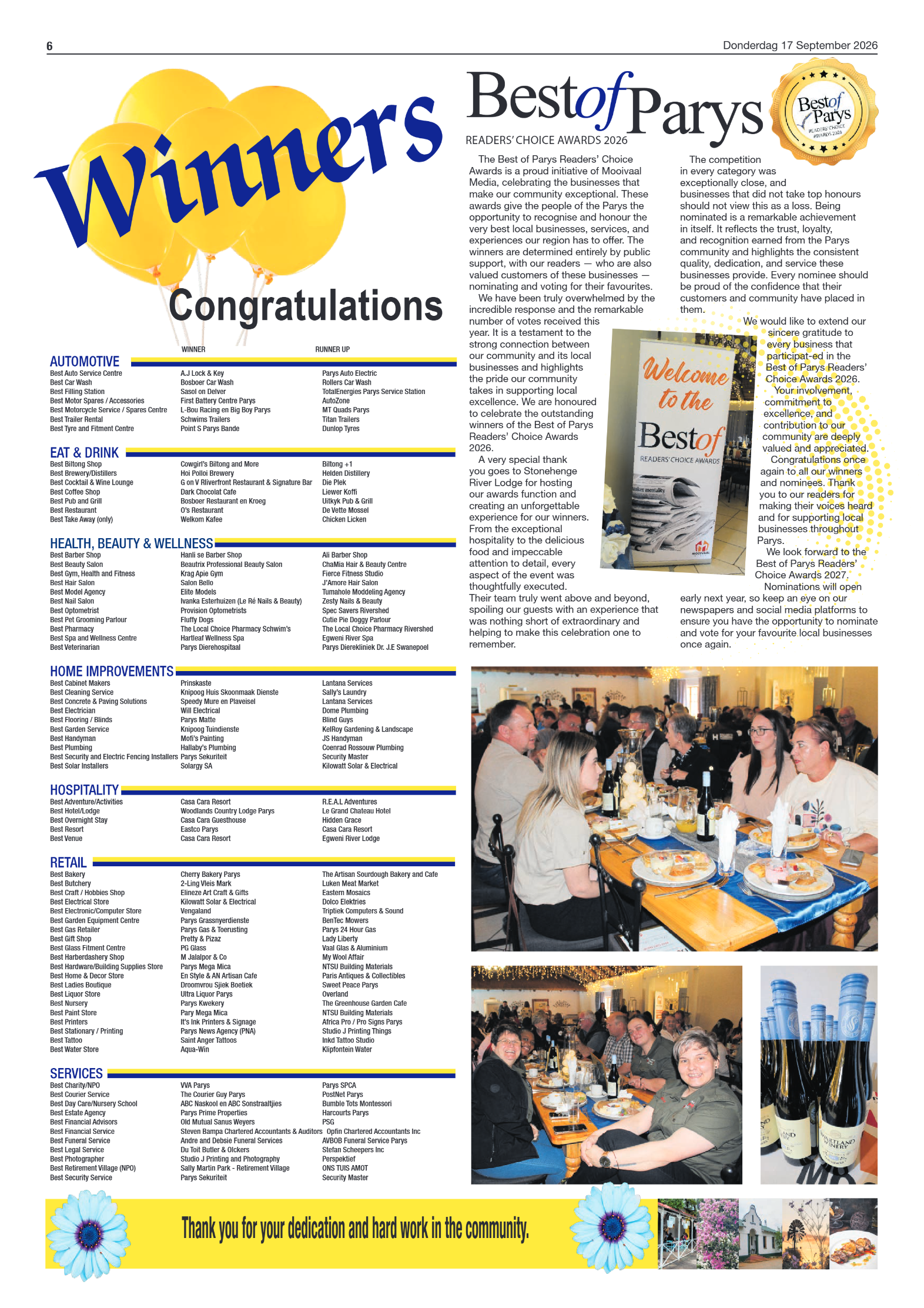 Parys Gazette – 17 September 2026 page 6
