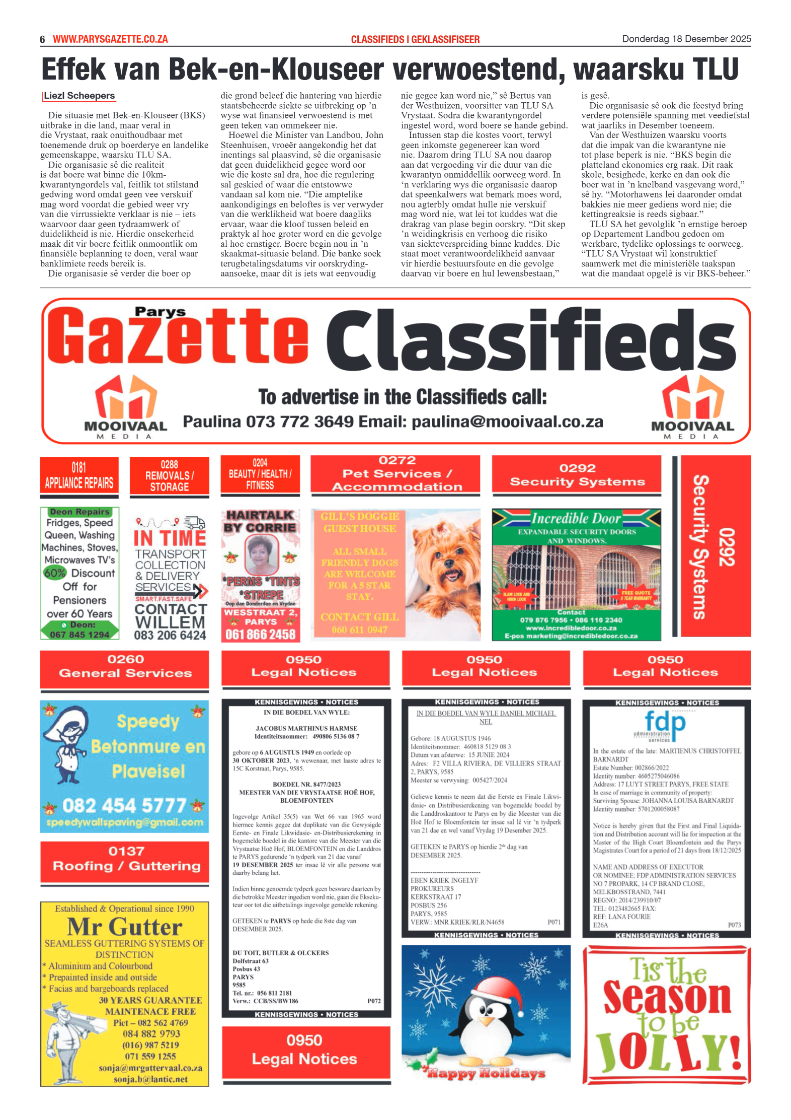 Parys Gazette 18 Desember 2025 page 6
