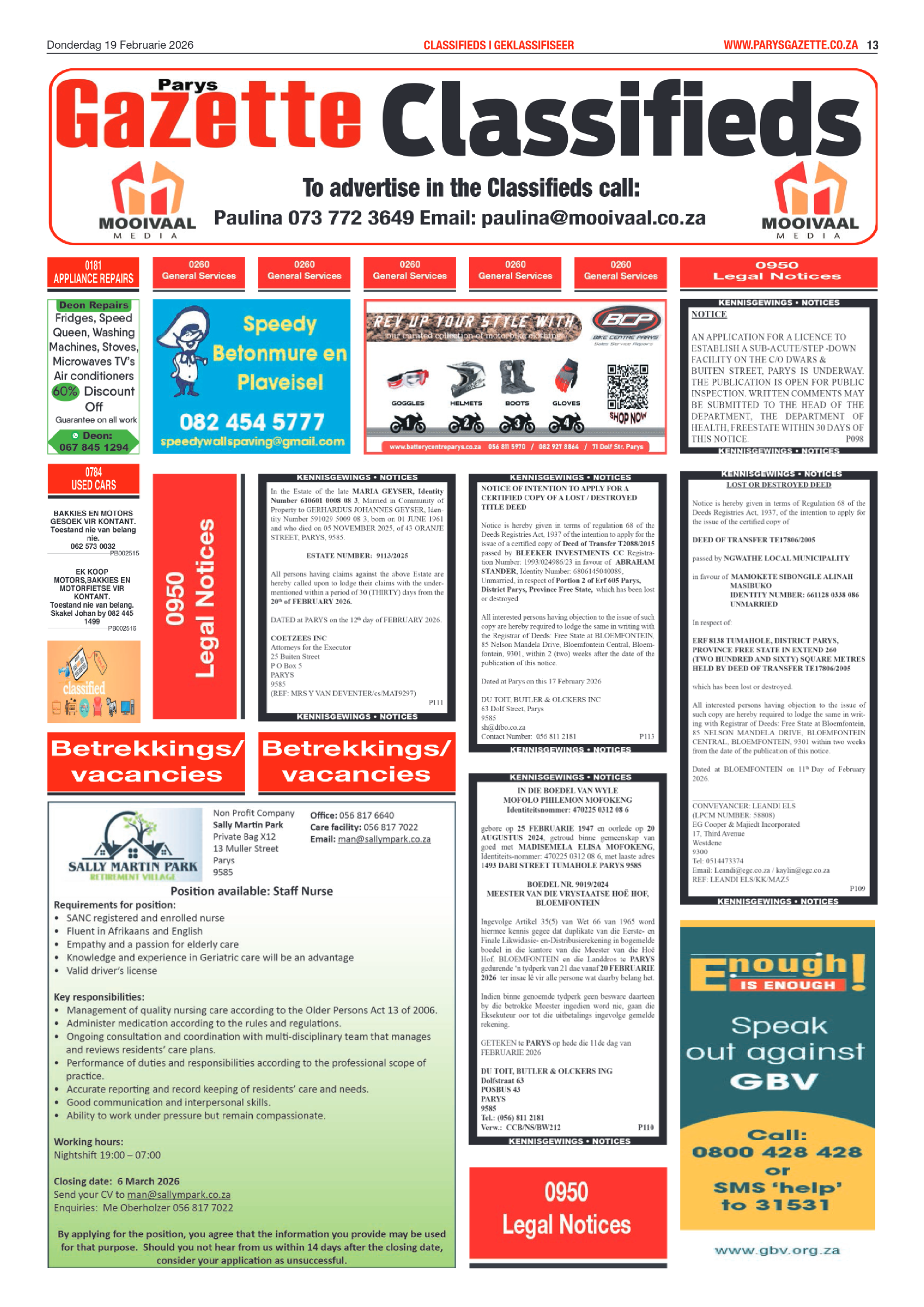 Parys Gazette – 19 Februarie 2026 page 13