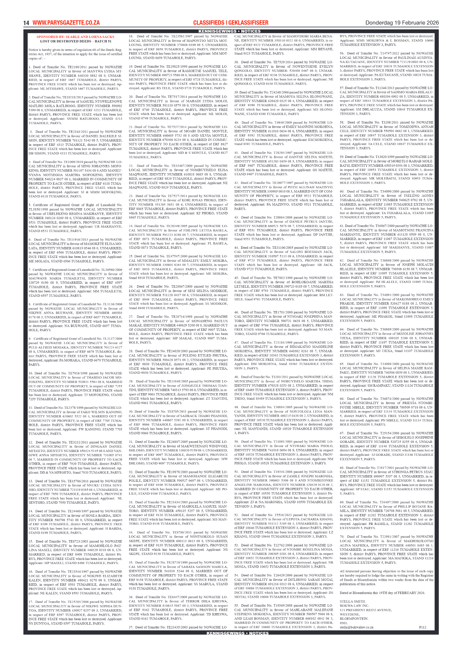Parys Gazette – 19 Februarie 2026 page 14