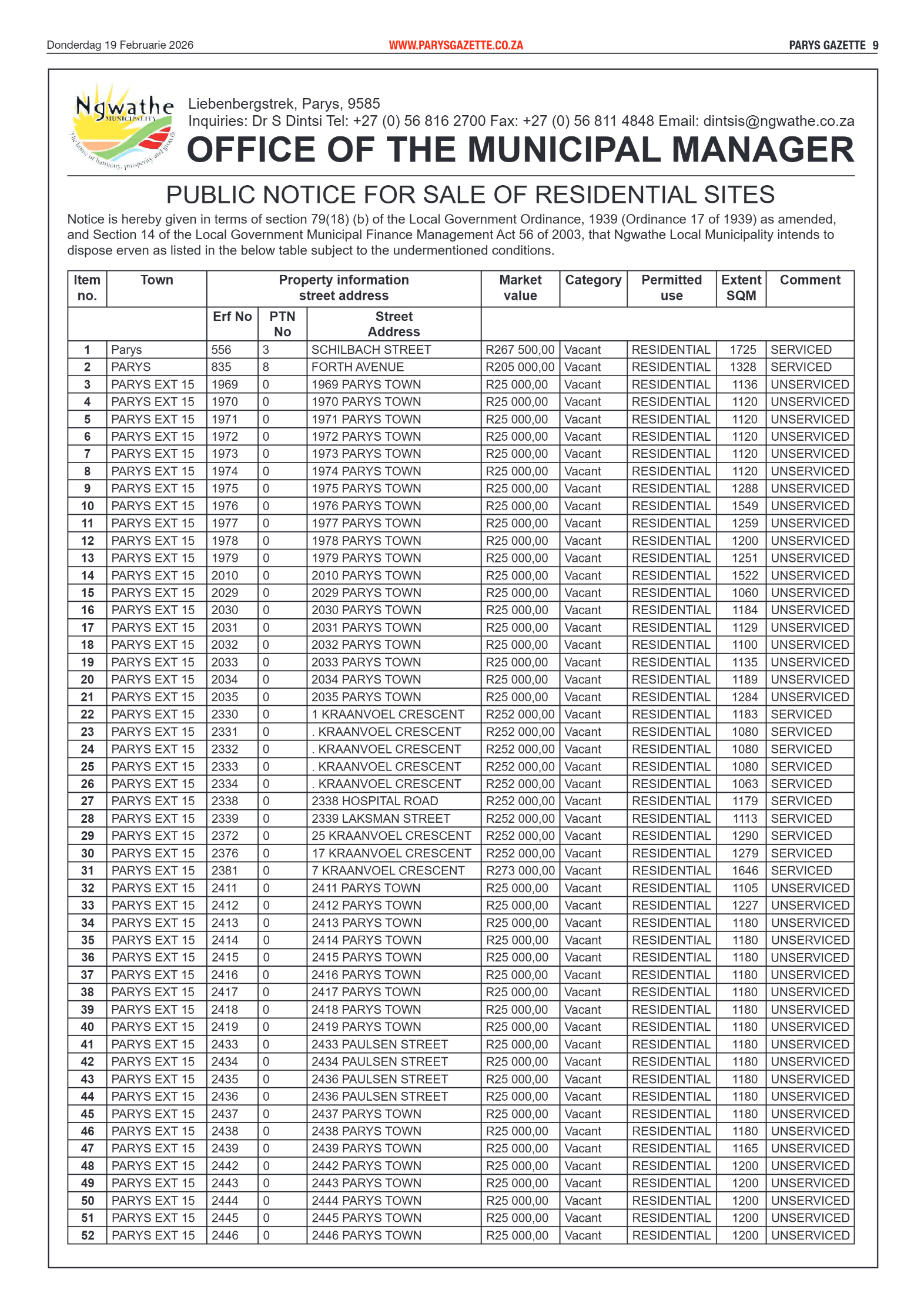 Parys Gazette – 19 Februarie 2026 page 9
