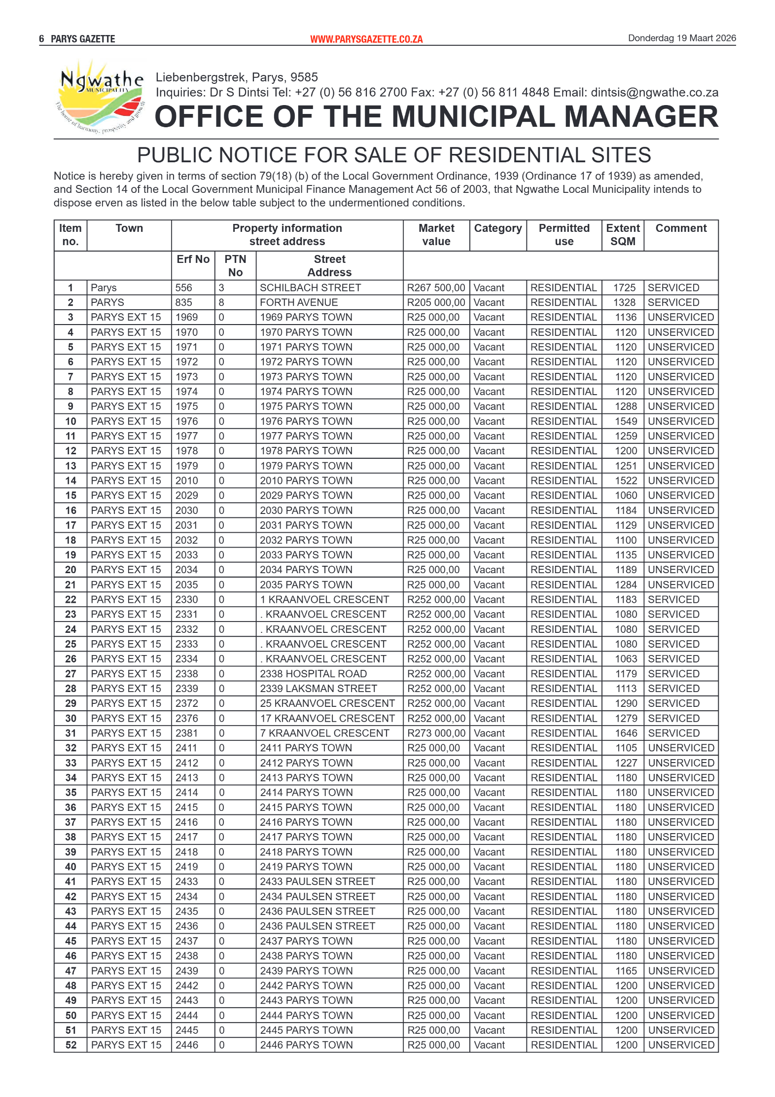 Parys Gazette – 19 Maart 2026 page 6