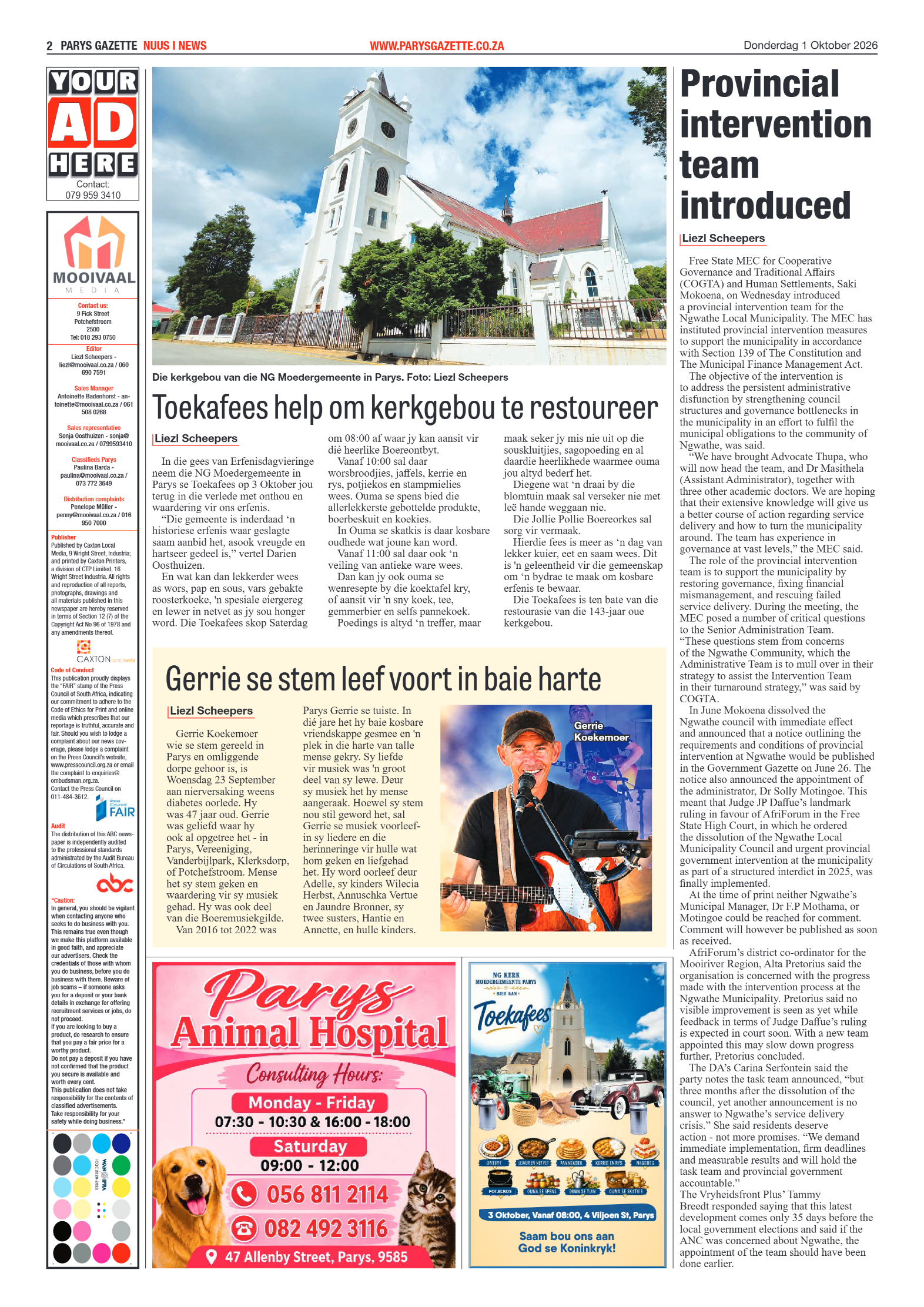 Parys Gazette – 1 Oktober 2026 page 2