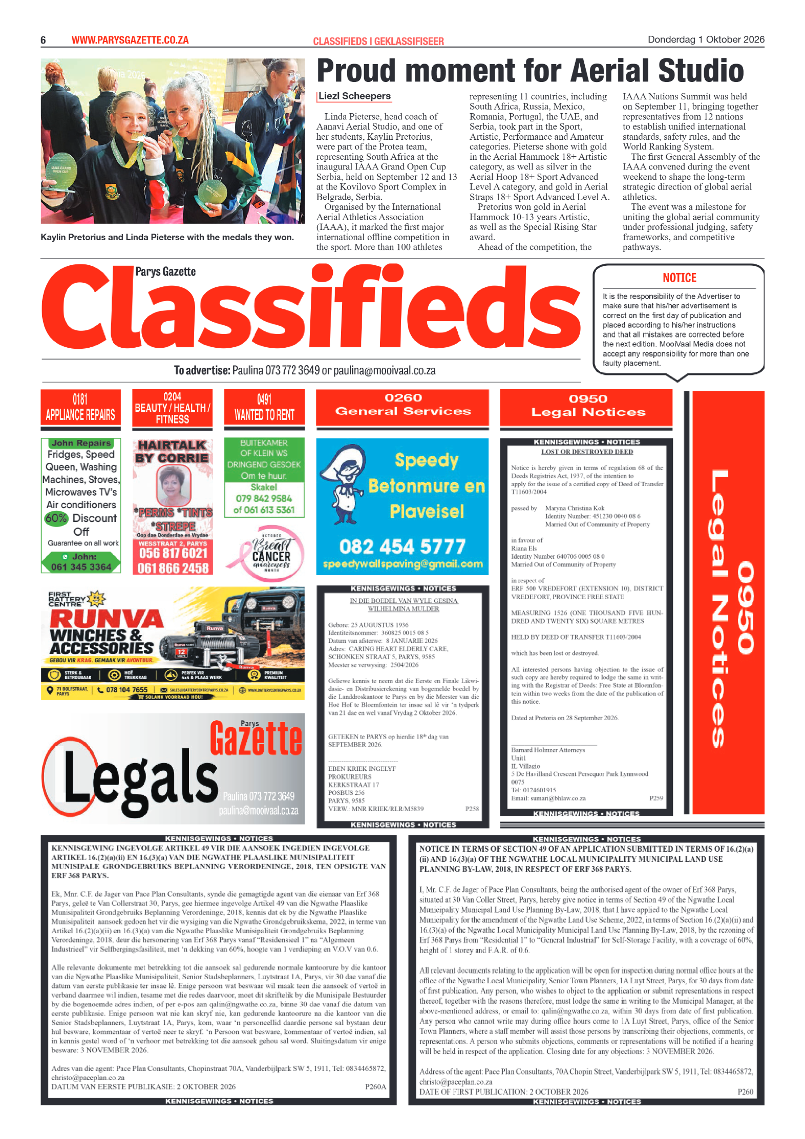 Parys Gazette – 1 Oktober 2026 page 6