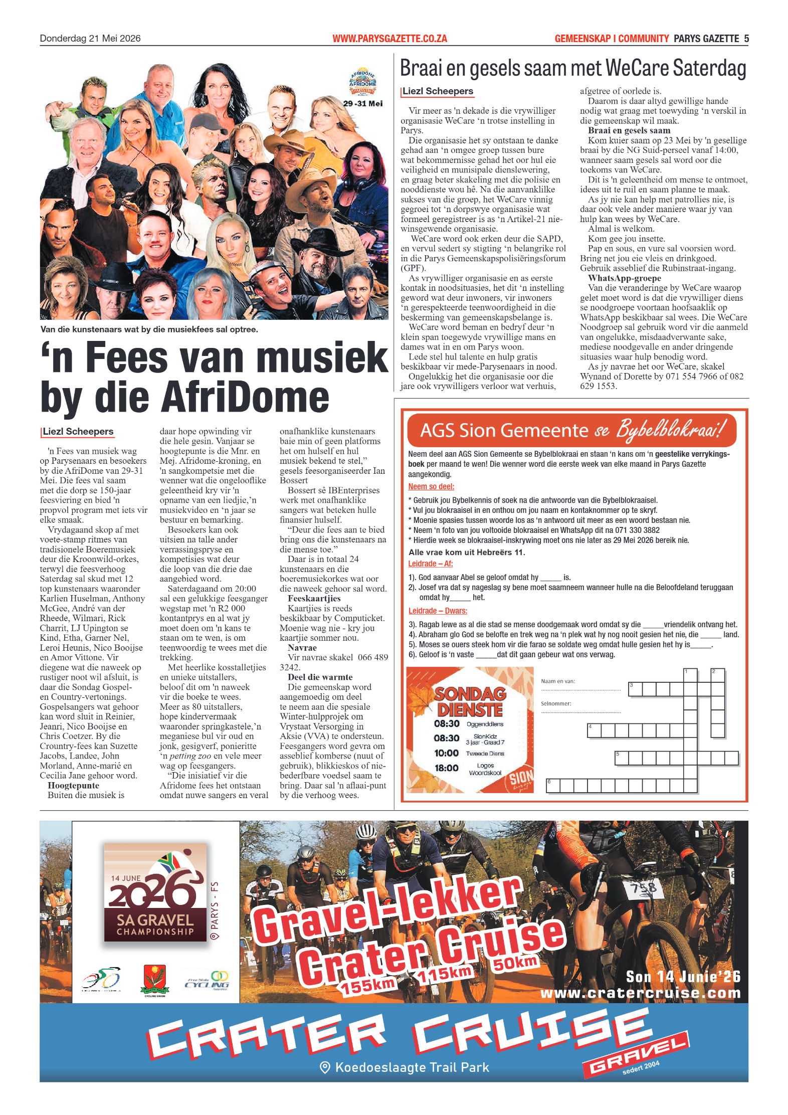 Parys Gazette – 21 May 2026 page 5