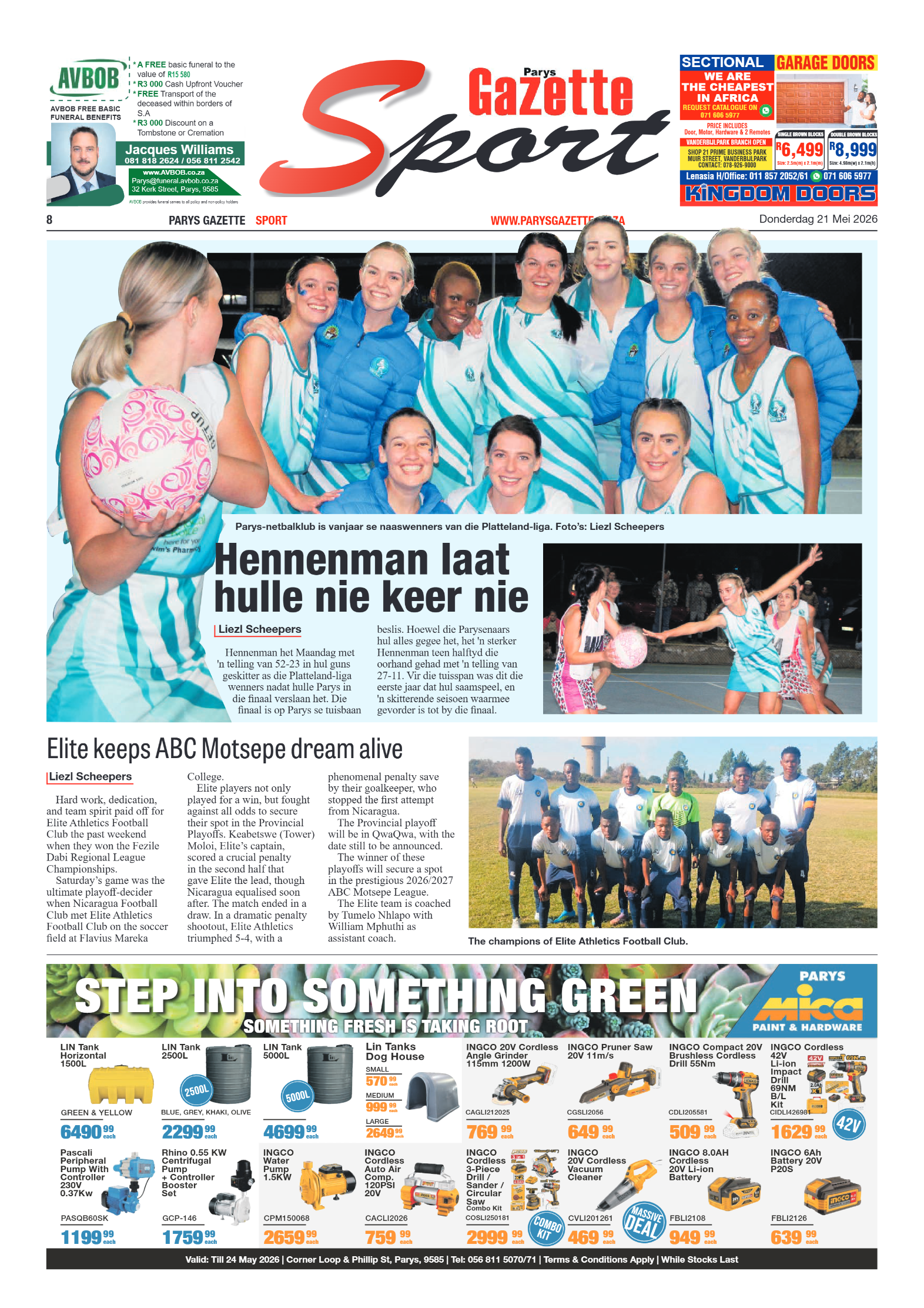 Parys Gazette – 21 May 2026 page 8