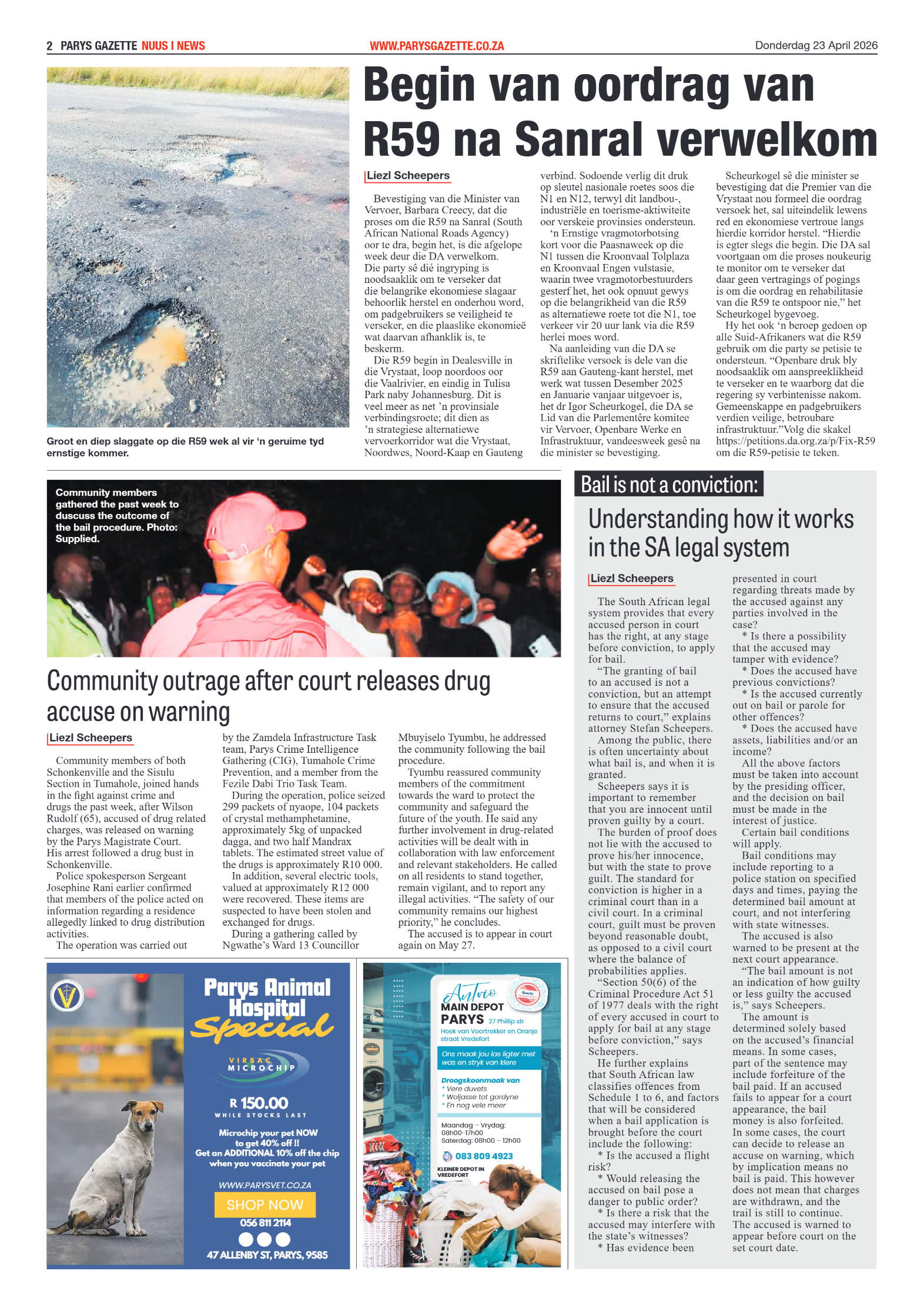 Parys Gazette – 23 April 2026 page 2