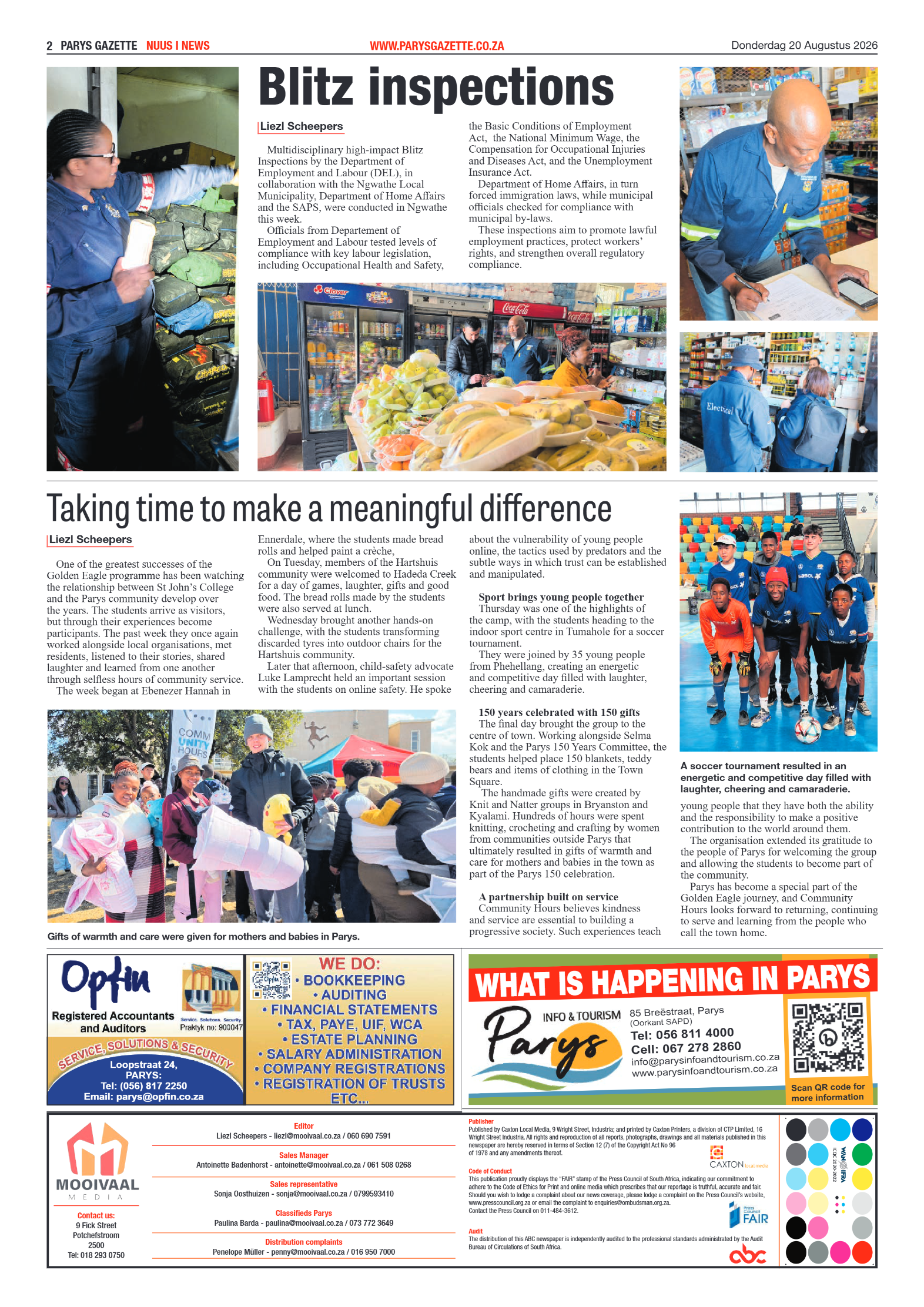 Parys Gazette – 23 Augustus 2026 page 2