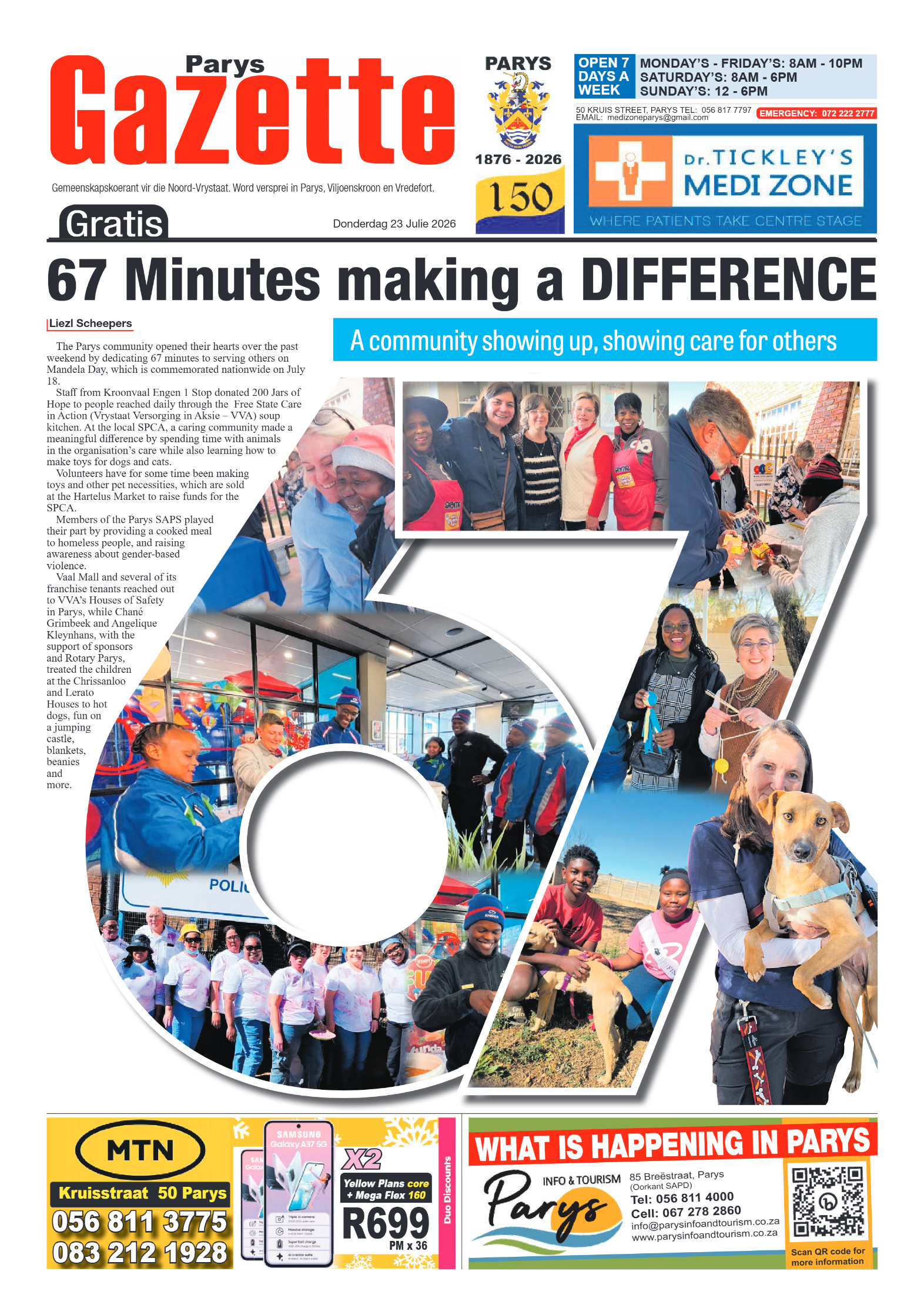 Parys Gazette – 23 Julie 2026 page 1