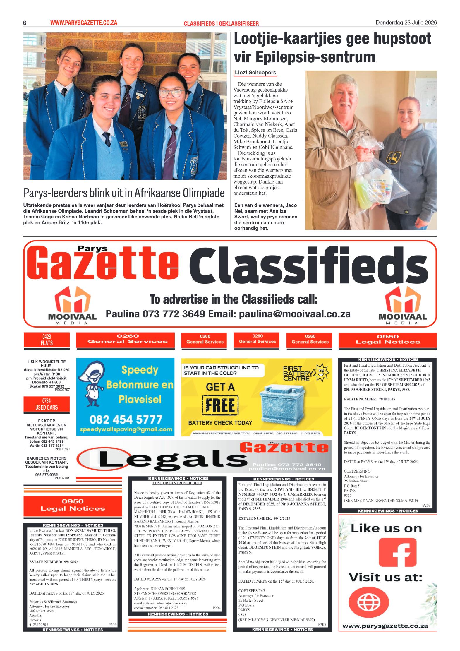 Parys Gazette – 23 Julie 2026 page 6