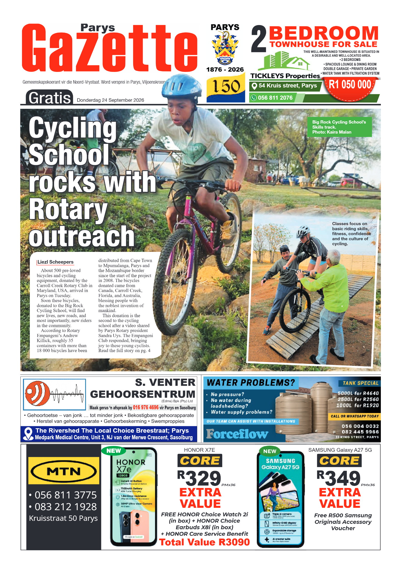 Parys Gazette – 24 September 2026 page 1
