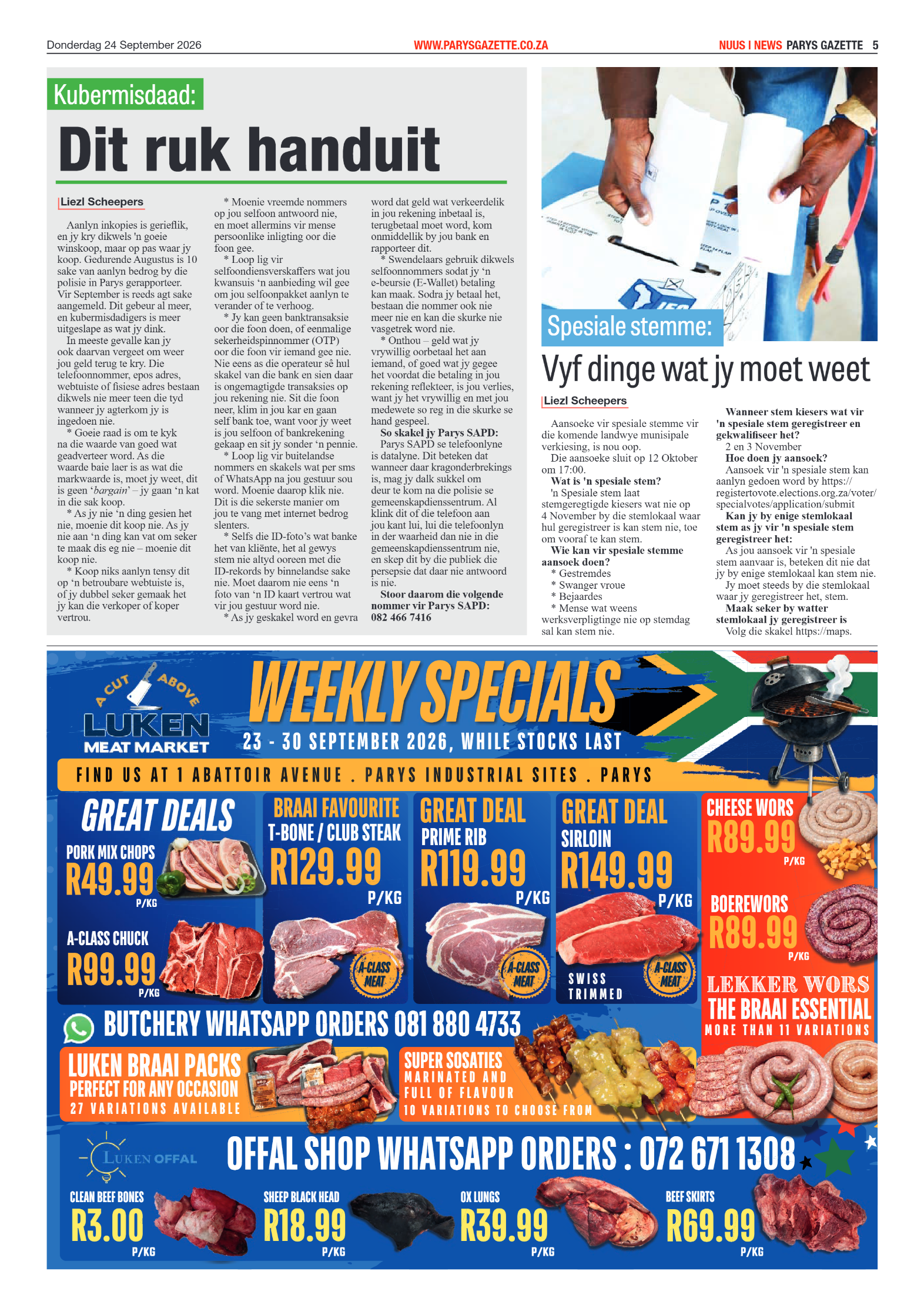 Parys Gazette – 24 September 2026 page 5