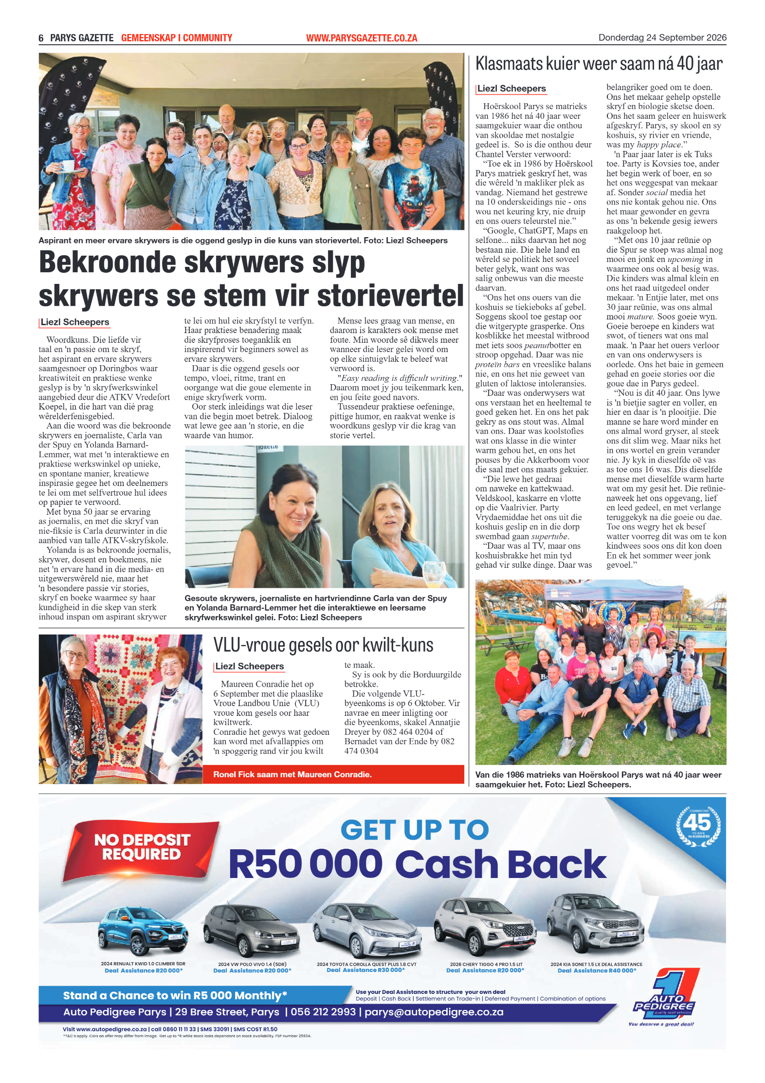 Parys Gazette – 24 September 2026 page 6
