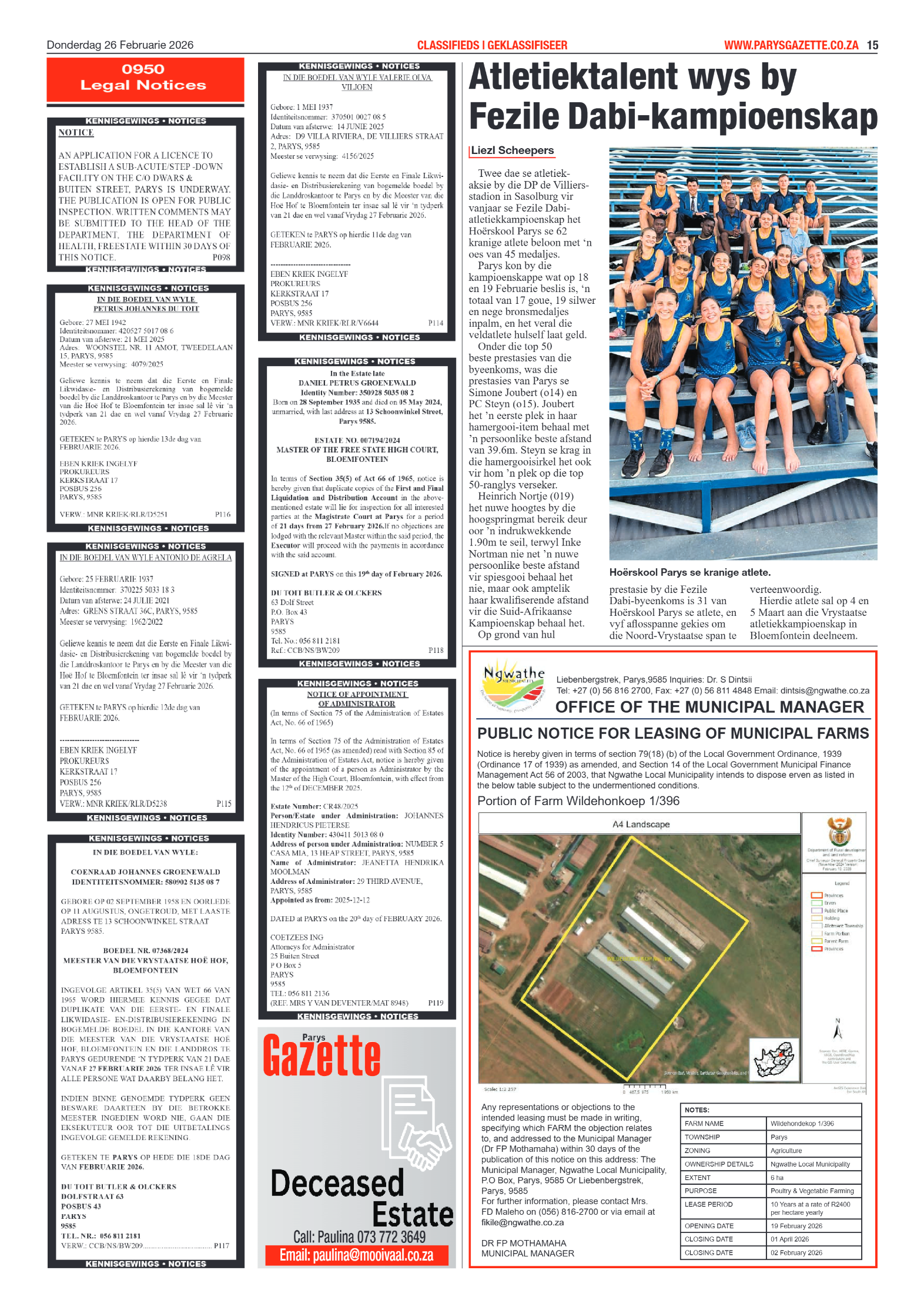 Parys Gazette – 26 Februarie 2026 page 15