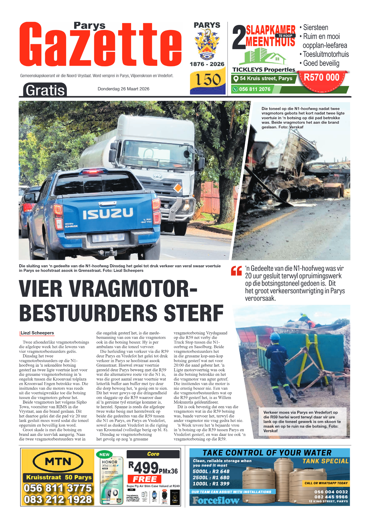 Parys Gazette – 26 Maart 2026 page 1
