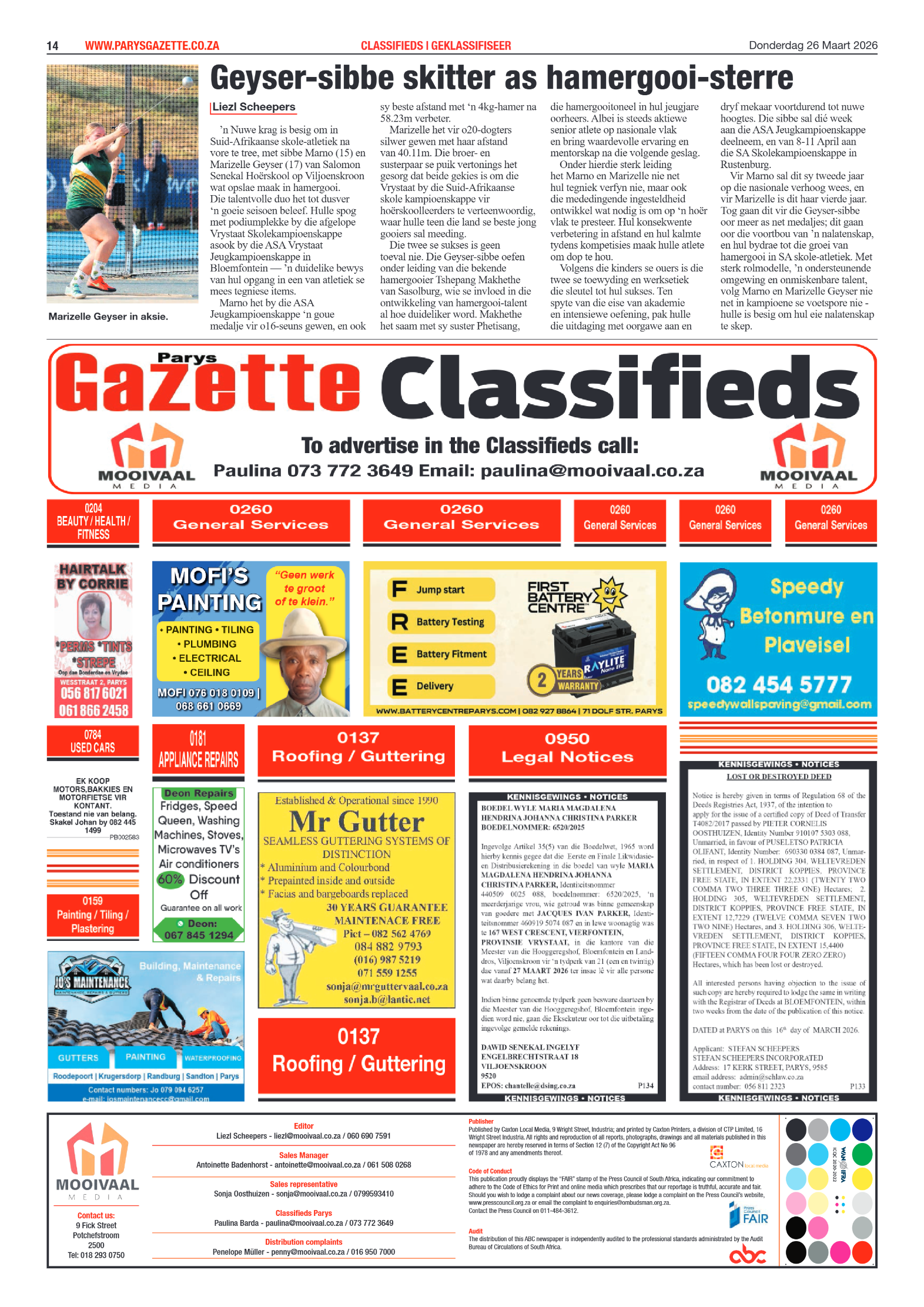 Parys Gazette – 26 Maart 2026 page 14