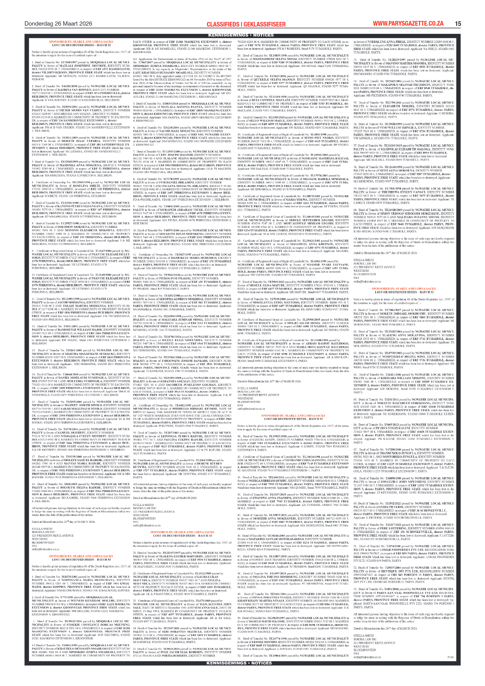 Parys Gazette – 26 Maart 2026 page 15