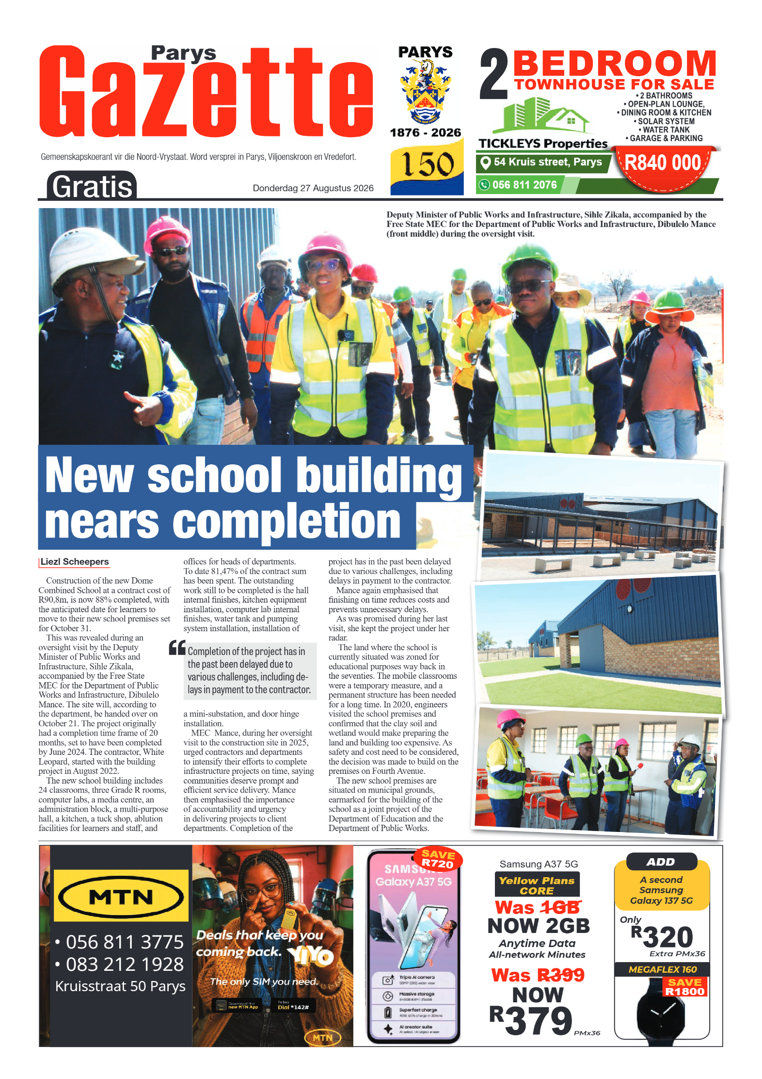 Parys Gazette – 27 Augustus 2026 page 1