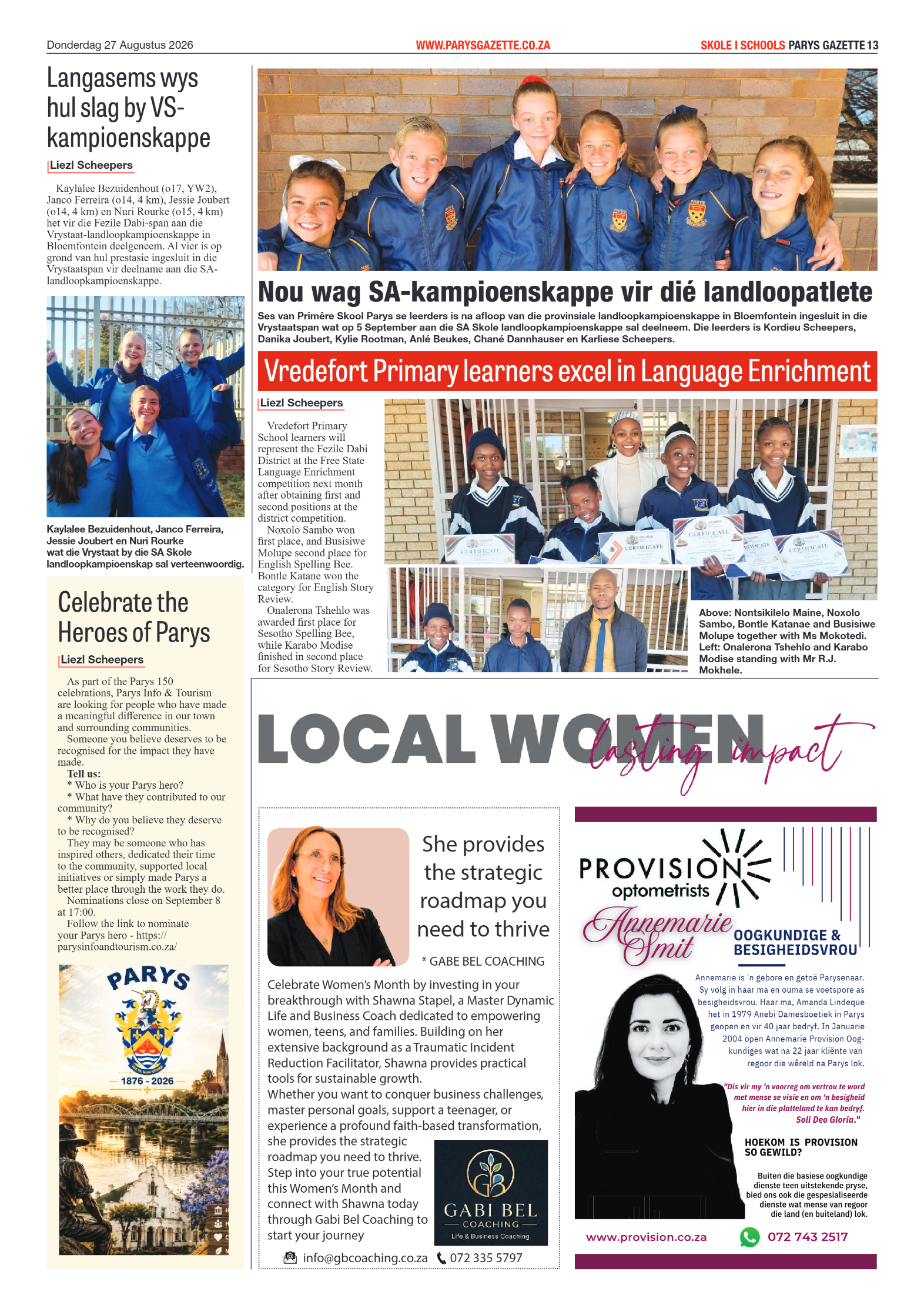 Parys Gazette – 27 Augustus 2026 page 13