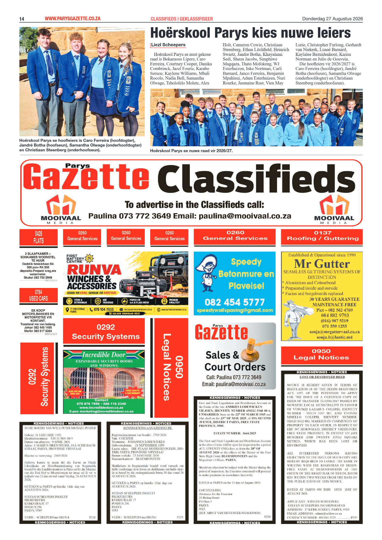Parys Gazette – 27 Augustus 2026 page 14